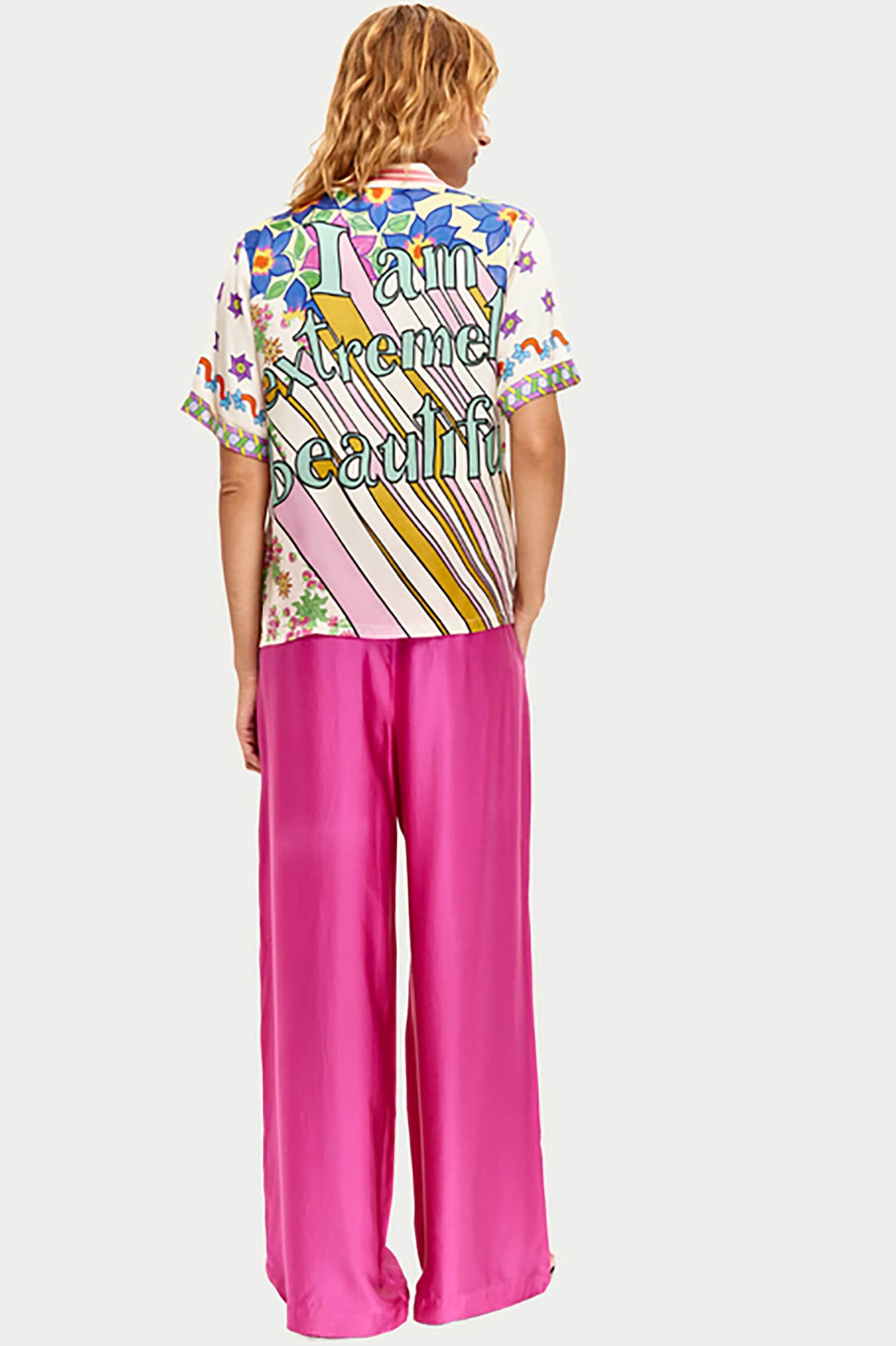 ME369 γυναικείο πουκάμισο με κοντό μανίκι "Aya Knit Markers" - 31462/SS26 Πολύχρωμο φωτογραφία