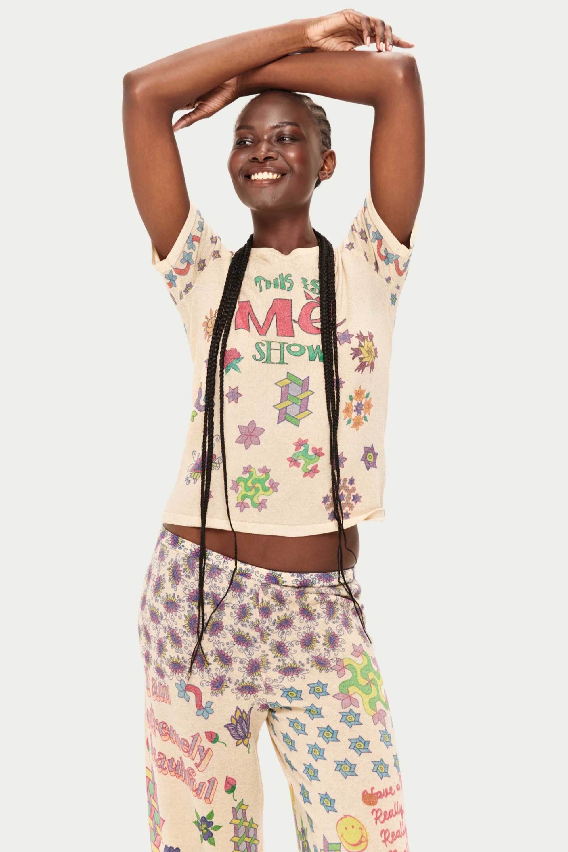 ME369 ME369 γυναικείο T-Shirt με print "Juno Markers" - 91254/SS26 Πολύχρωμο