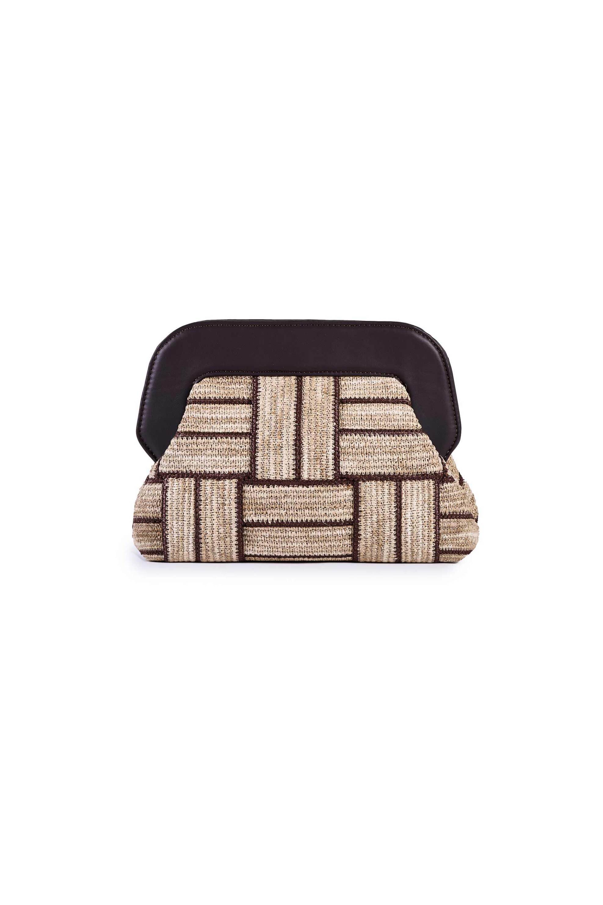 VIAMAILBAG ViaMailBag γυναικεία χειροποίητη τσάντα clutch "Dalia Net" - DALIA/NET/SS25 Καφέ