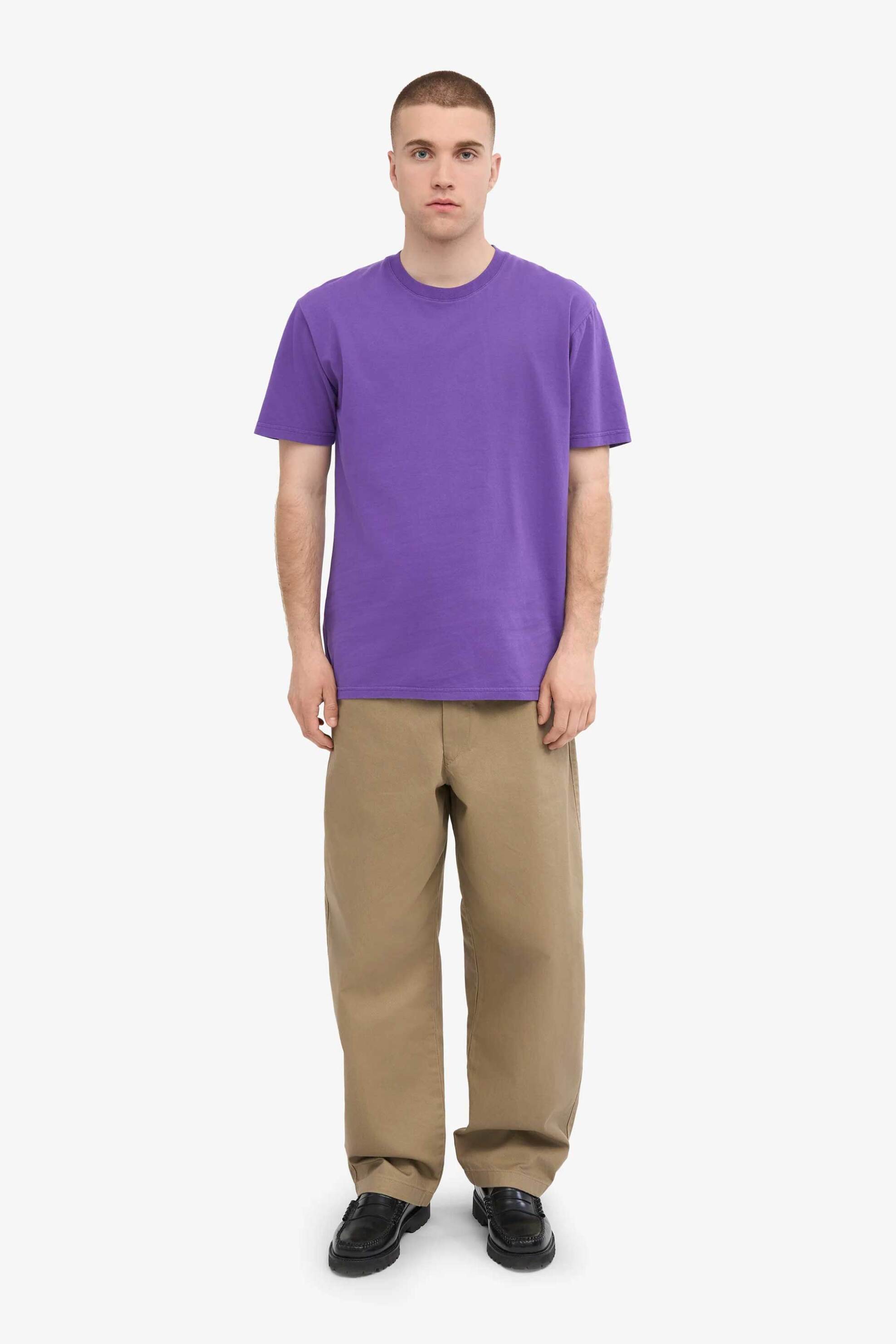 Colorful Standard ανδρικό T-shirt μονόχρωμο Relaxed Fit - CS1001 Μοβ φωτογραφία