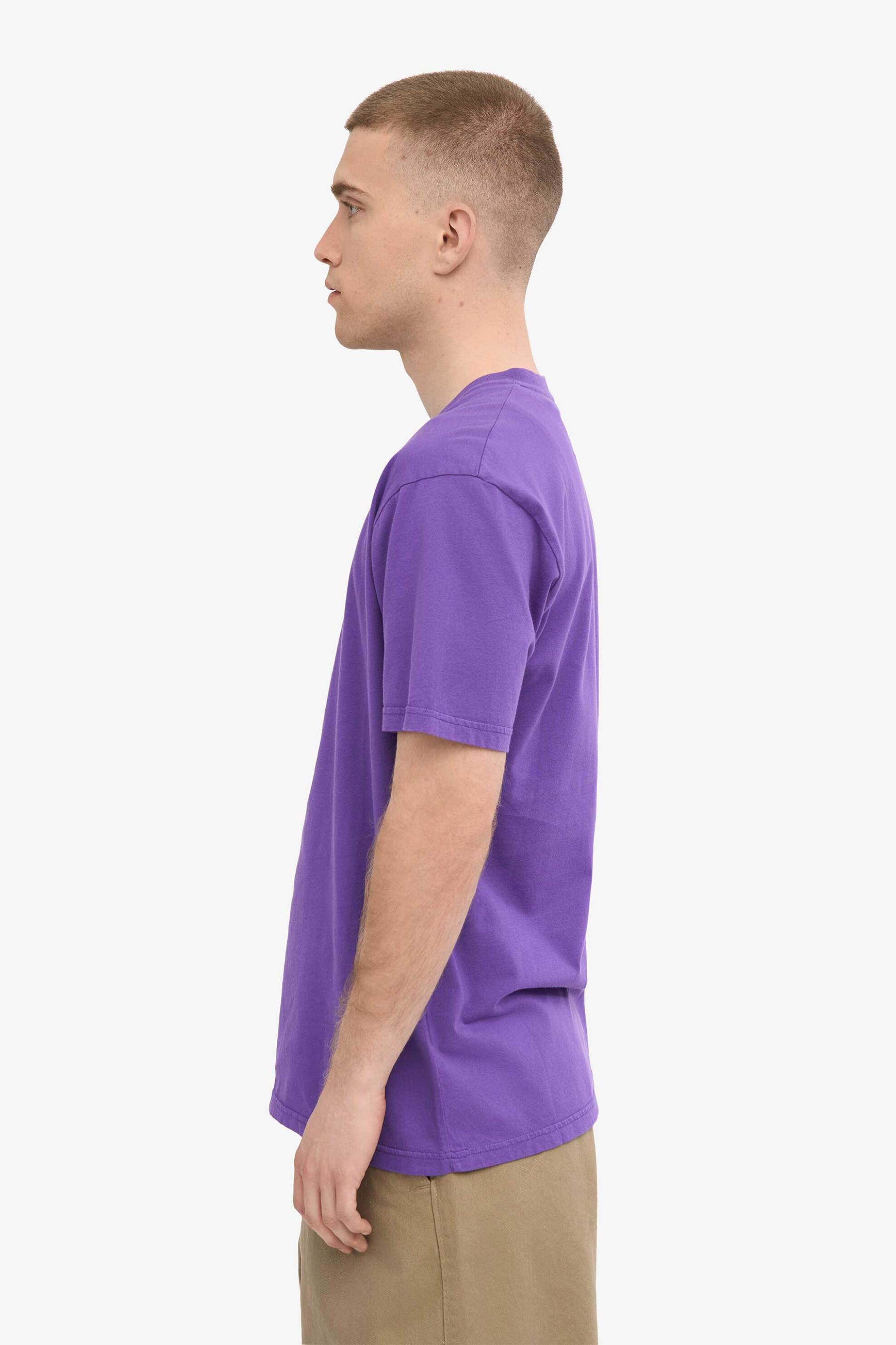 Colorful Standard ανδρικό T-shirt μονόχρωμο Relaxed Fit - CS1001 Μοβ φωτογραφία