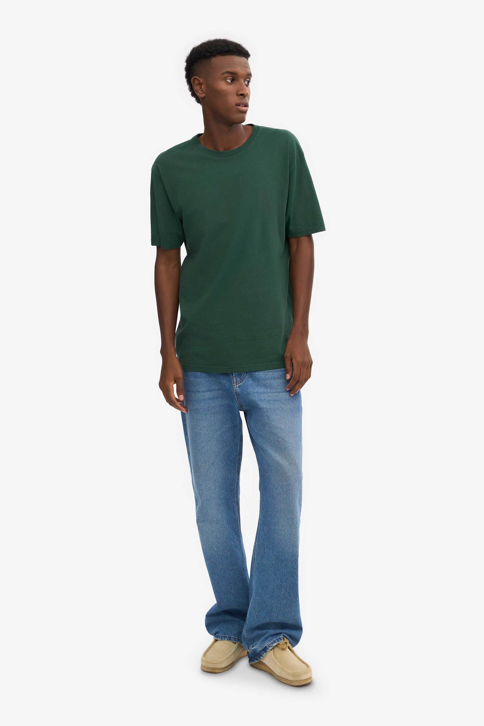 Colorful Standard ανδρικό T-shirt μονόχρωμο Relaxed Fit - CS1001 Πράσινο Σμαραγδί φωτογραφία