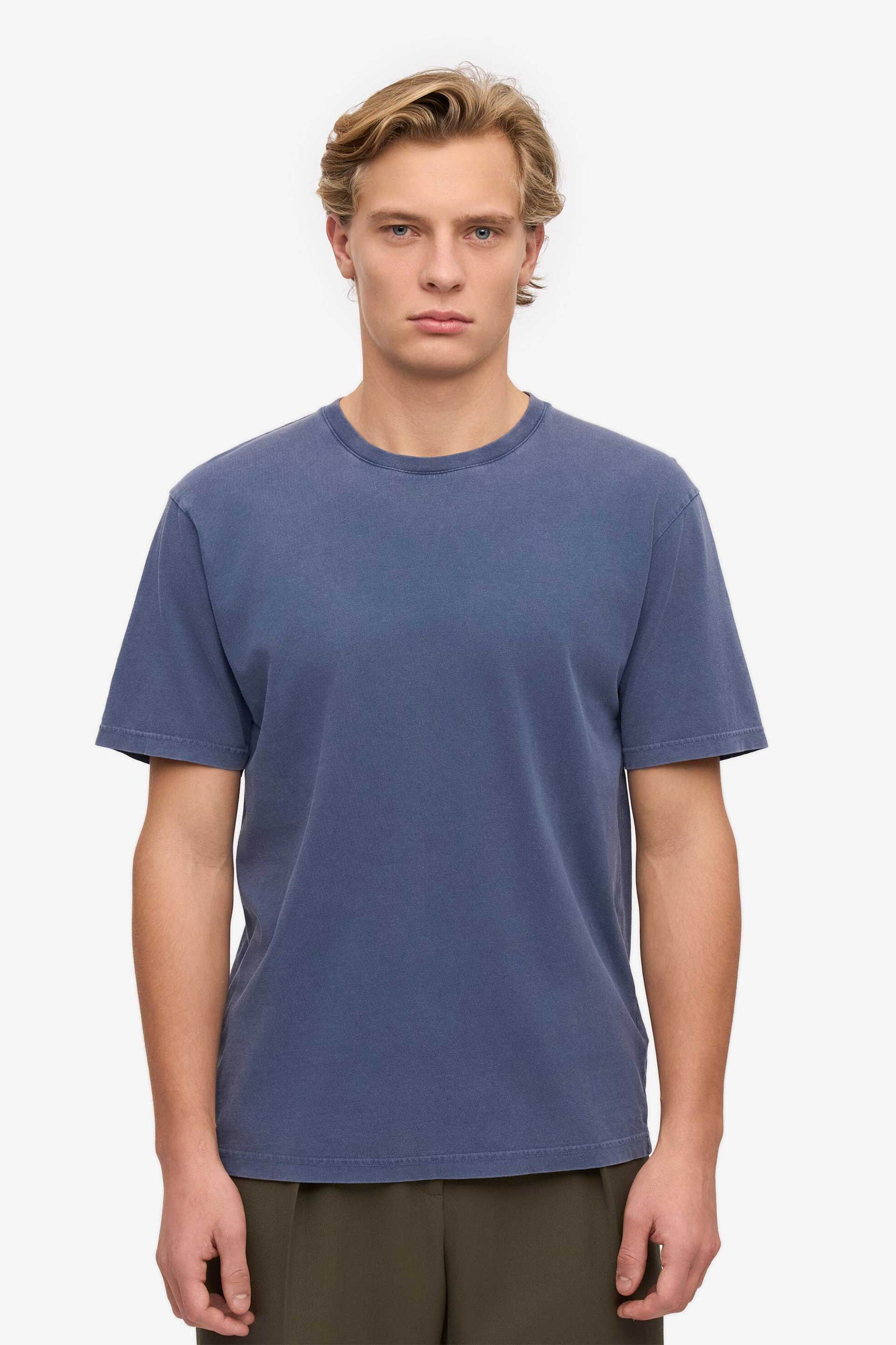 COLORFUL STANDARD Colorful Standard ανδρικό T-shirt μονόχρωμο Relaxed Fit - CS1001 Μπλε Ραφ