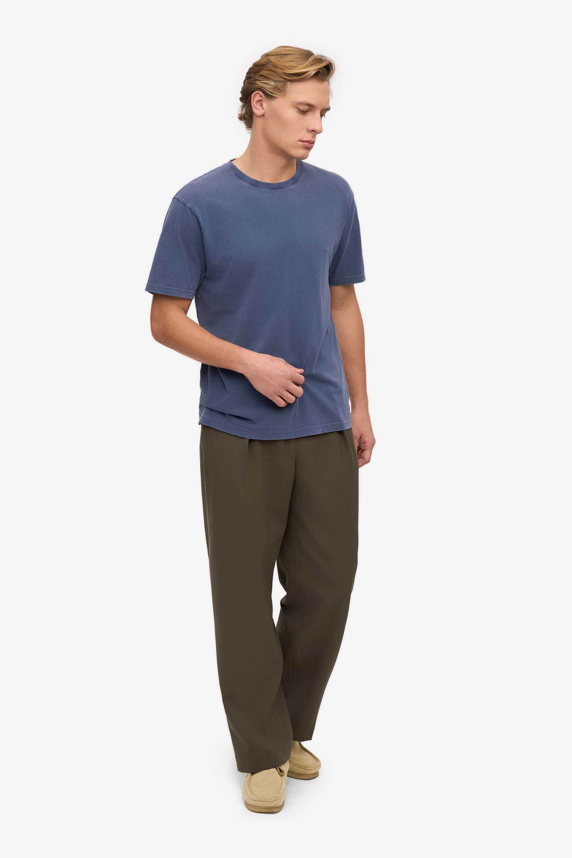 Colorful Standard ανδρικό T-shirt μονόχρωμο Relaxed Fit - CS1001 Μπλε Ραφ φωτογραφία