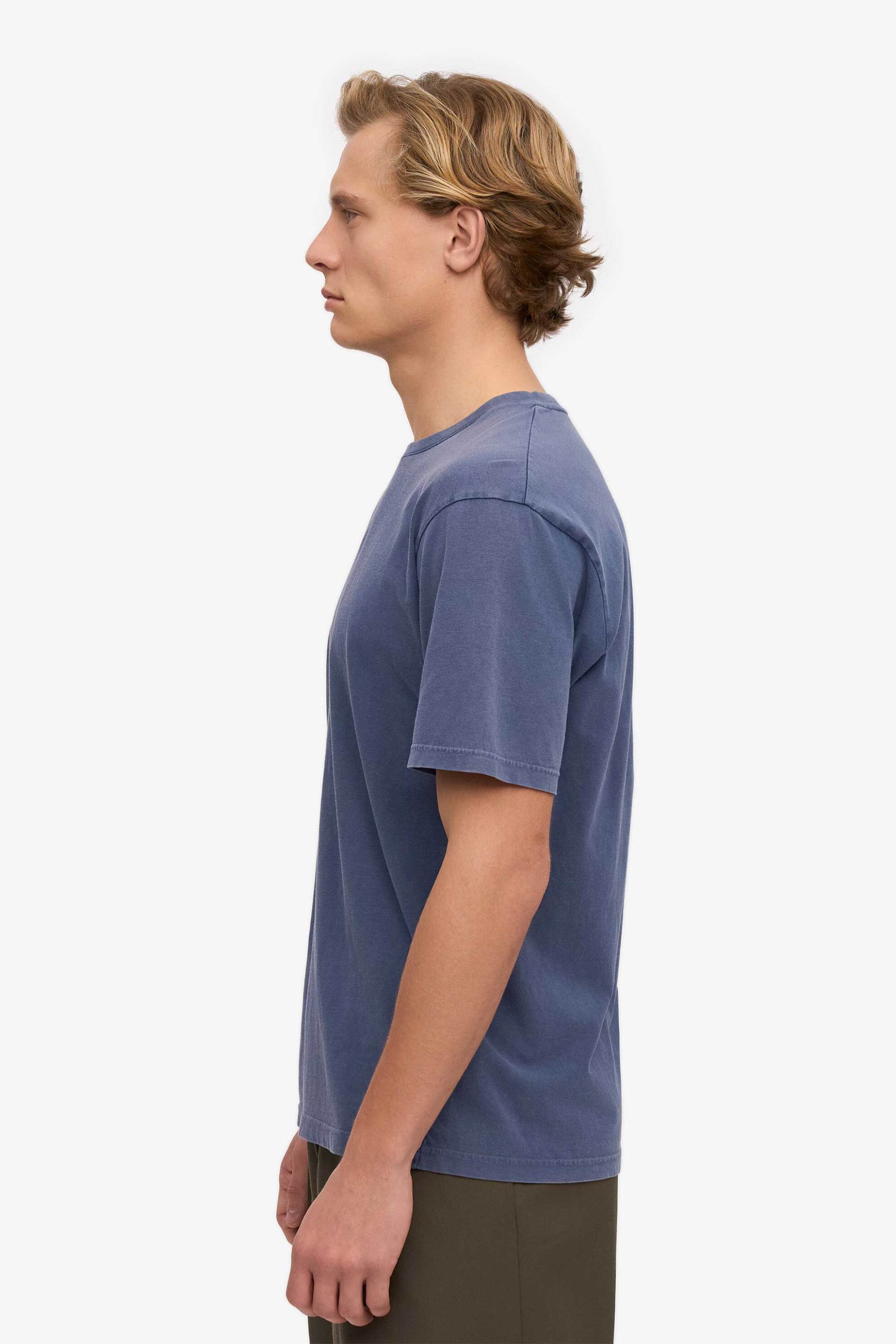 Colorful Standard ανδρικό T-shirt μονόχρωμο Relaxed Fit - CS1001 Μπλε Ραφ φωτογραφία