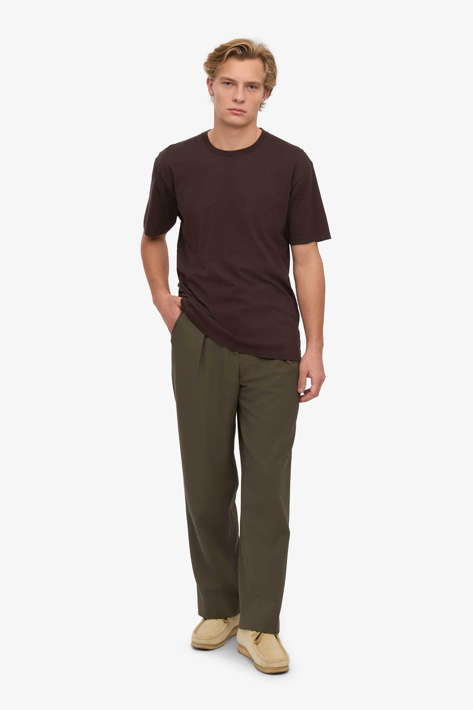 Colorful Standard ανδρικό T-shirt μονόχρωμο Relaxed Fit - CS1001 Καφέ φωτογραφία