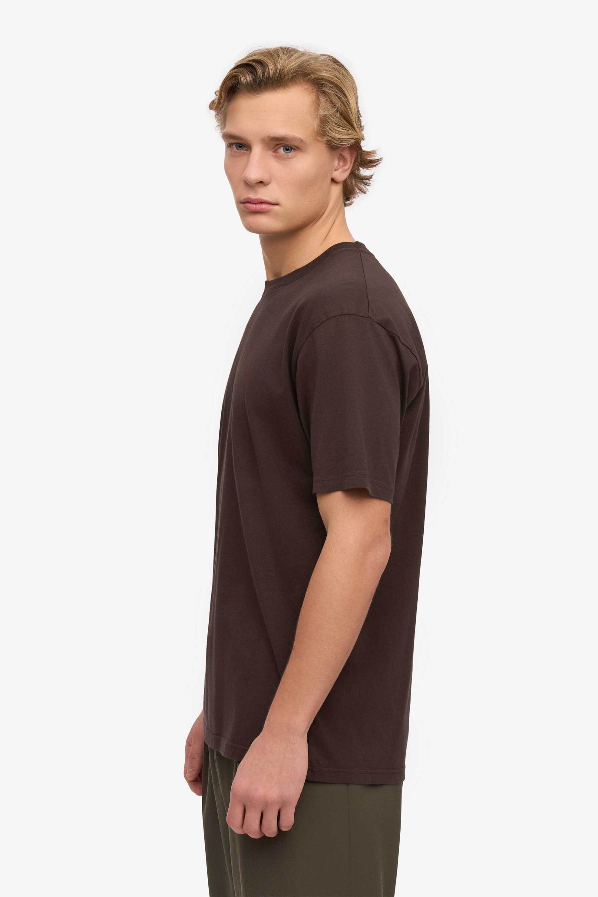 Colorful Standard ανδρικό T-shirt μονόχρωμο Relaxed Fit - CS1001 Καφέ φωτογραφία