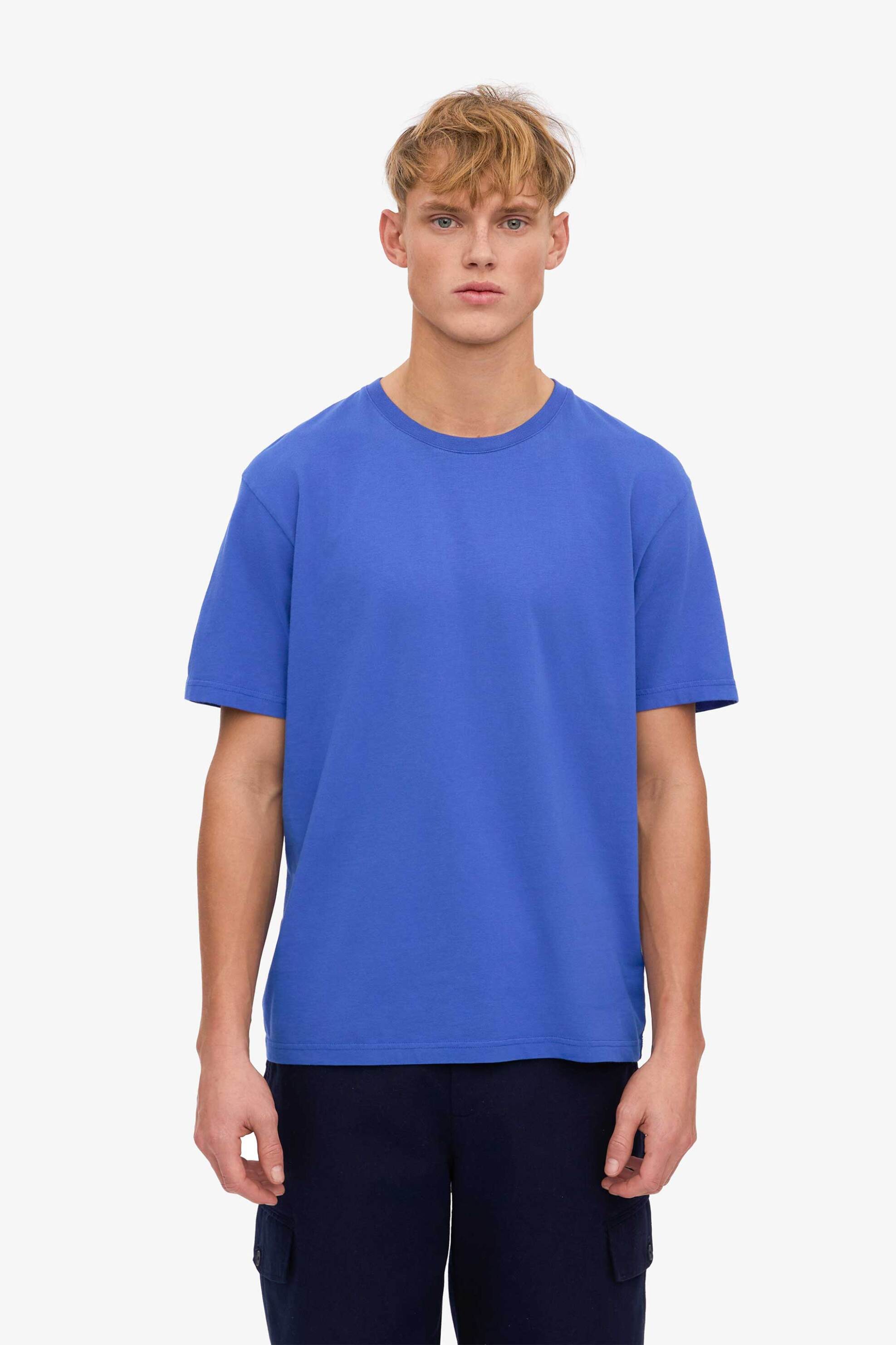 Colorful Standard ανδρικό T-shirt μονόχρωμο Relaxed Fit - CS1001 Μπλε Cobalt