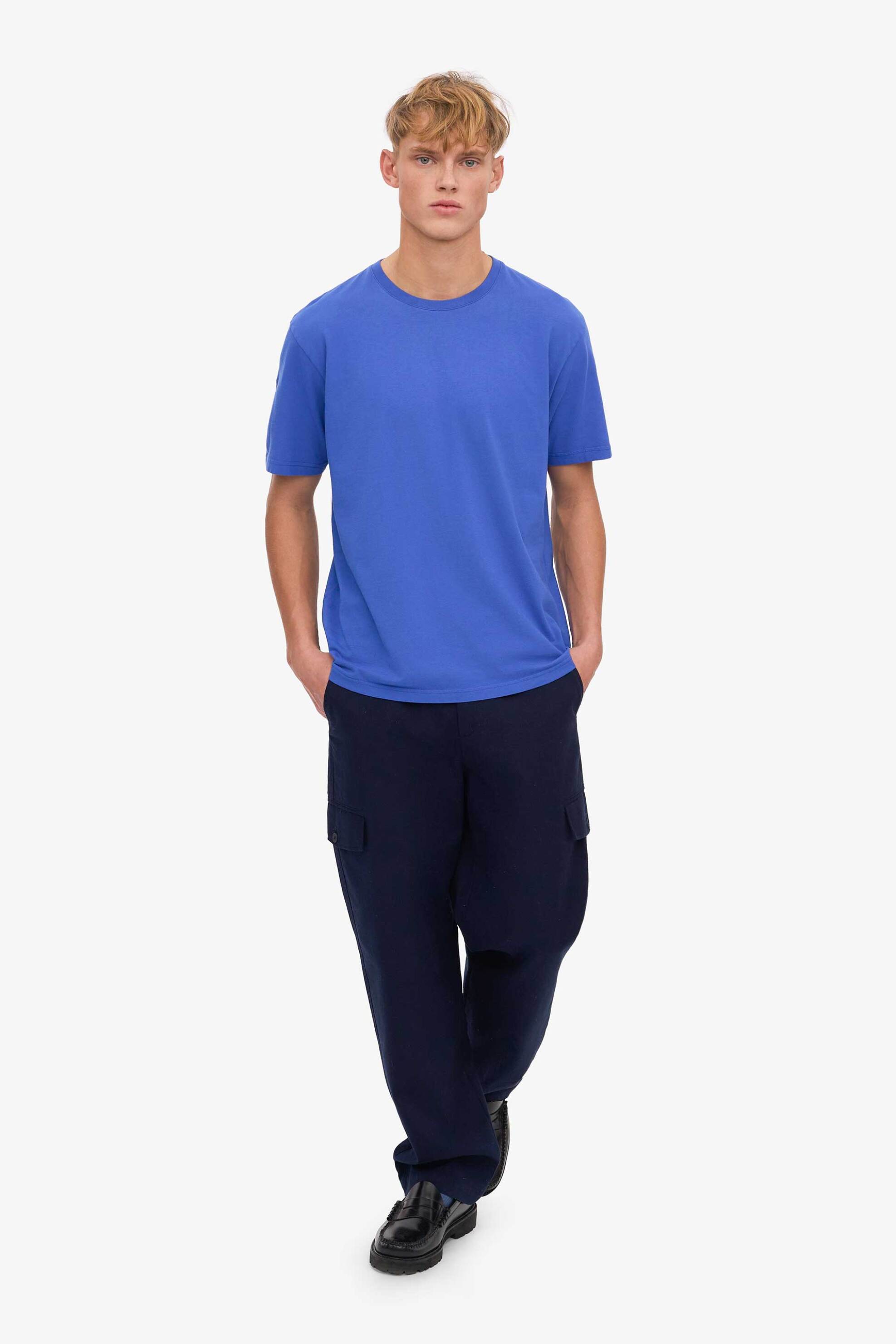 Colorful Standard ανδρικό T-shirt μονόχρωμο Relaxed Fit - CS1001 Μπλε Cobalt φωτογραφία