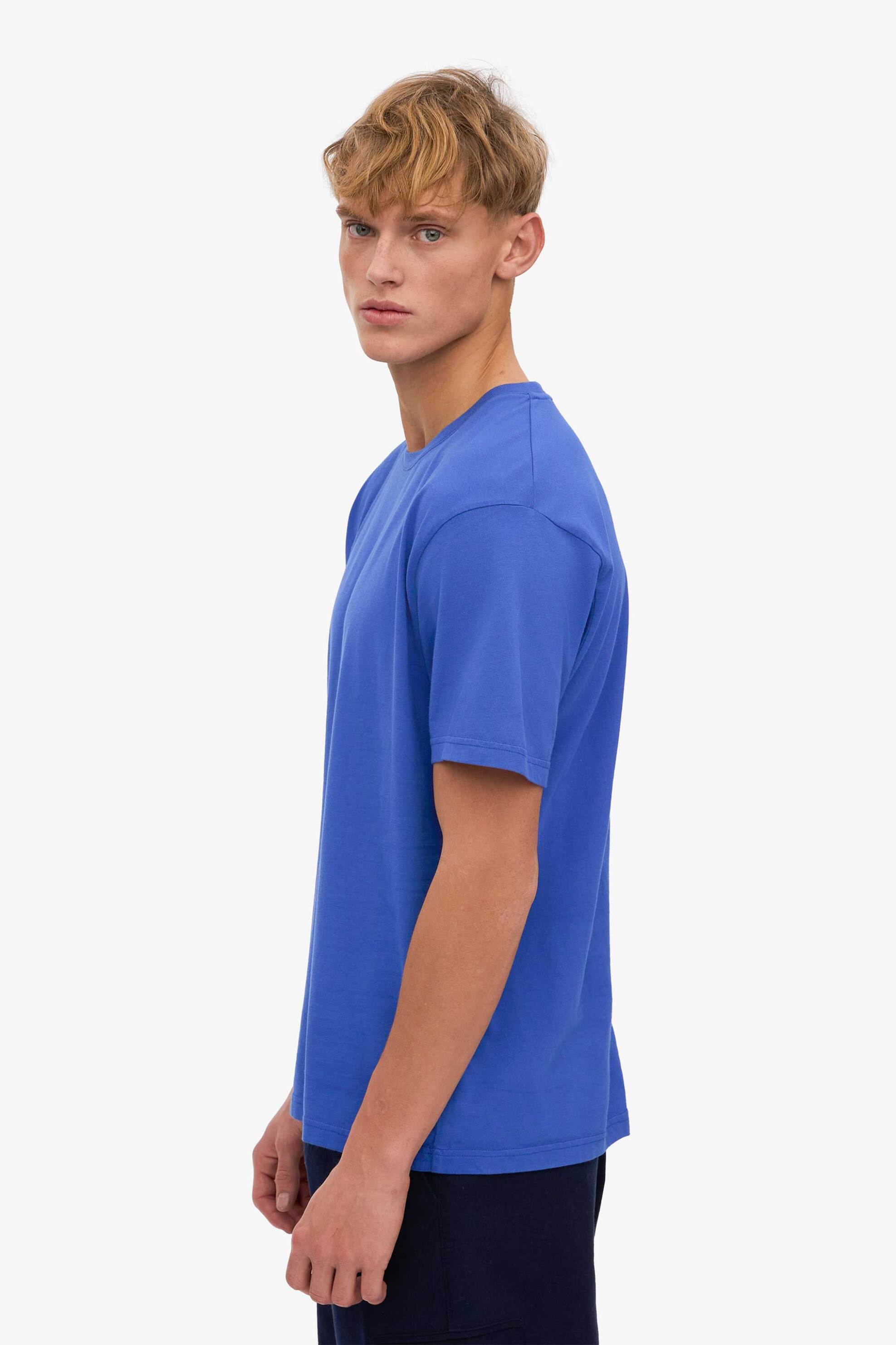 Colorful Standard ανδρικό T-shirt μονόχρωμο Relaxed Fit - CS1001 Μπλε Cobalt φωτογραφία