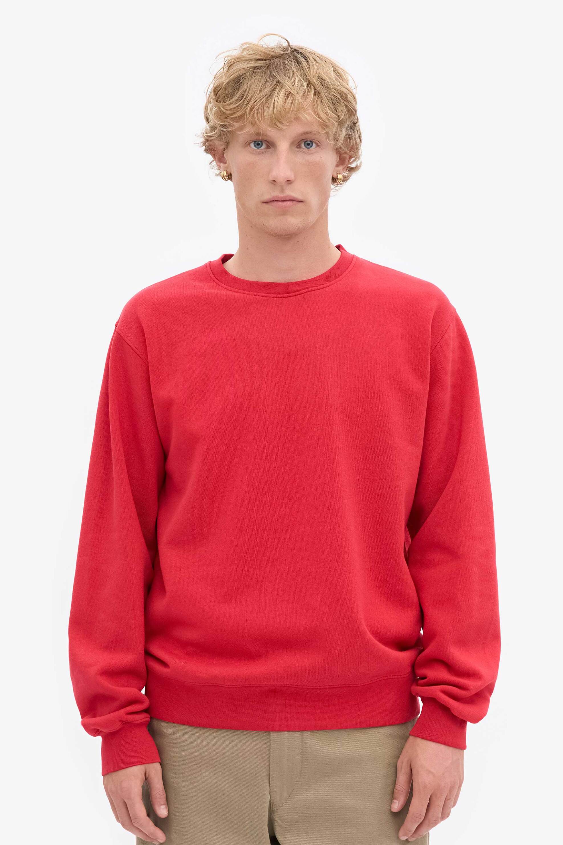 Colorful Standard ανδρική μπλούζα φούτερ μονόχρωμη Regular Fit - CS1005 Κόκκινο