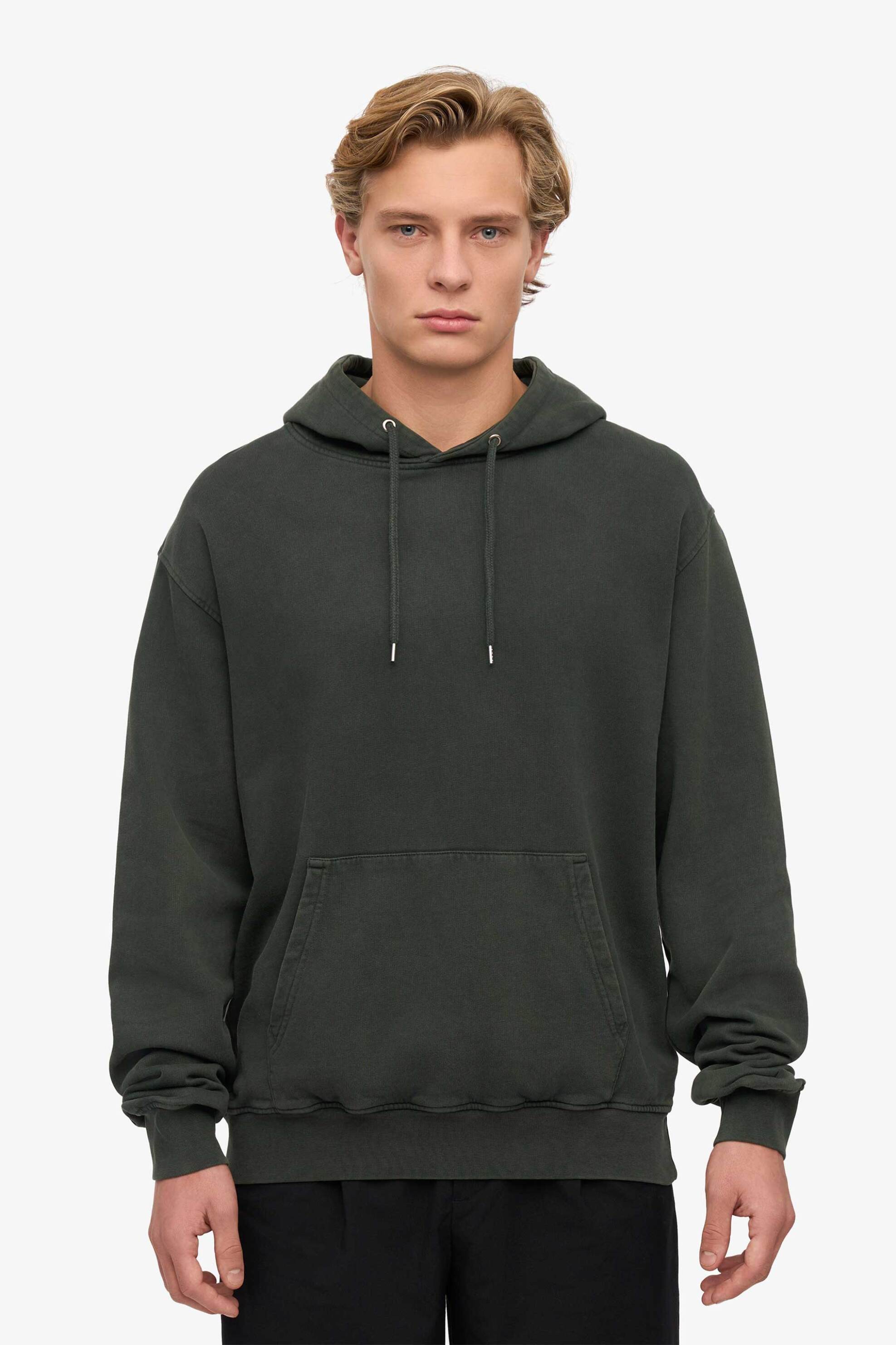 Colorful Standard ανδρική μπλούζα φούτερ μονόχρωμη με κουκούλα Relaxed Fit - CS1006 Κυπαρισσί