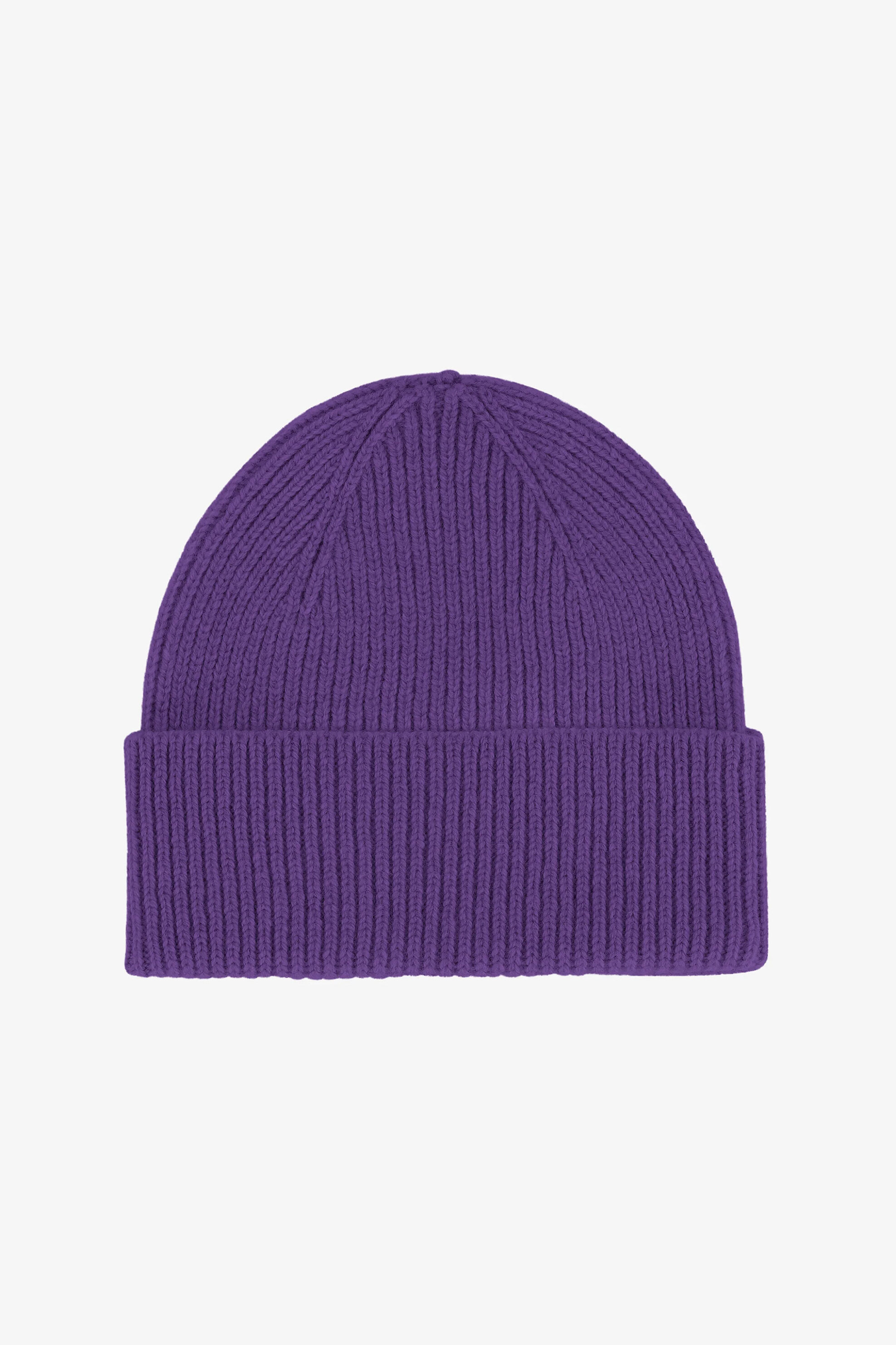 Colorful Standard ανδρικός μάλλινος σκούφος μονόχρωμος ribbed - CS5081 Μοβ