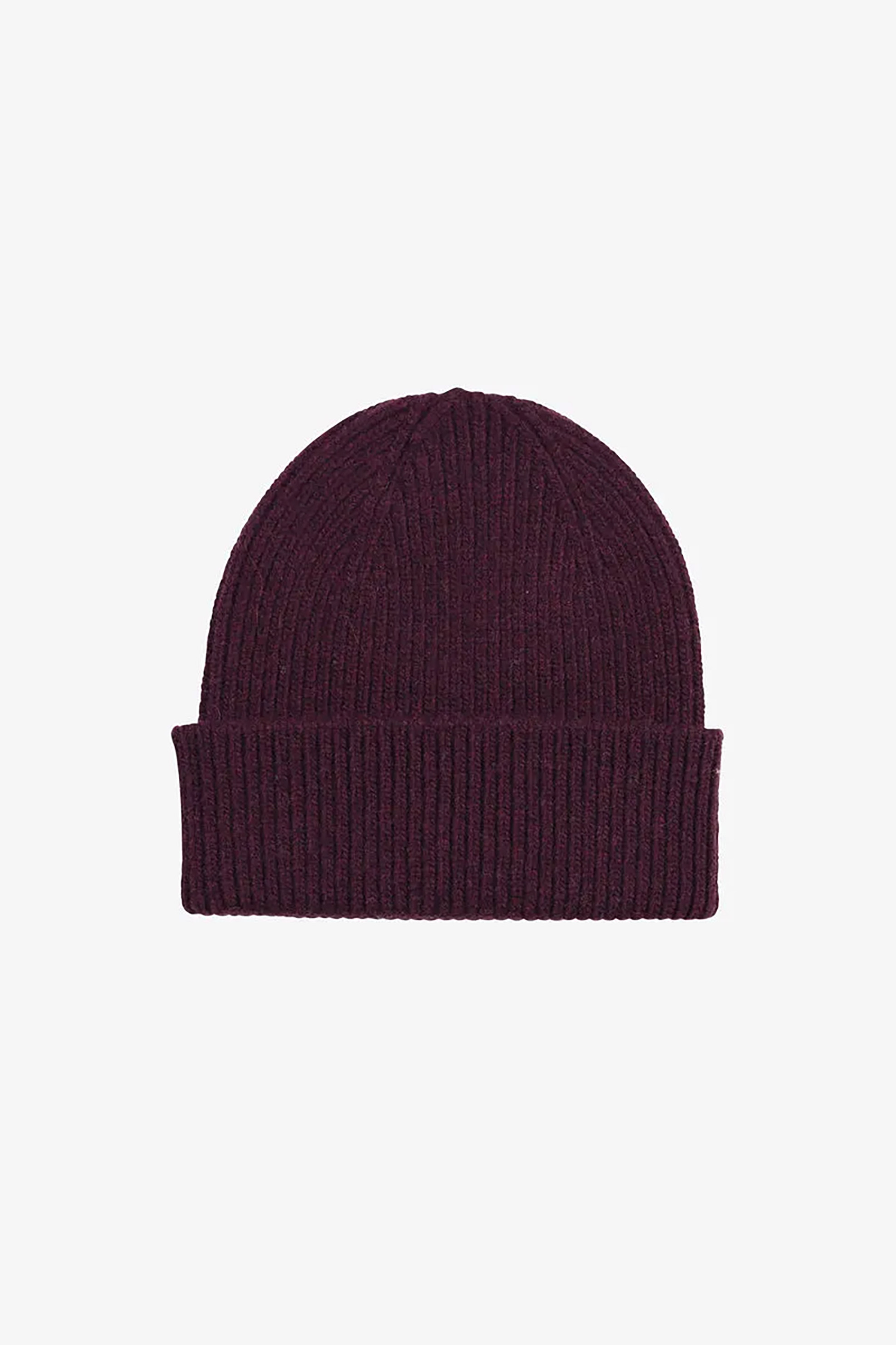 Colorful Standard ανδρικός μάλλινος σκούφος μονόχρωμος ribbed - CS5081 Μπορντό