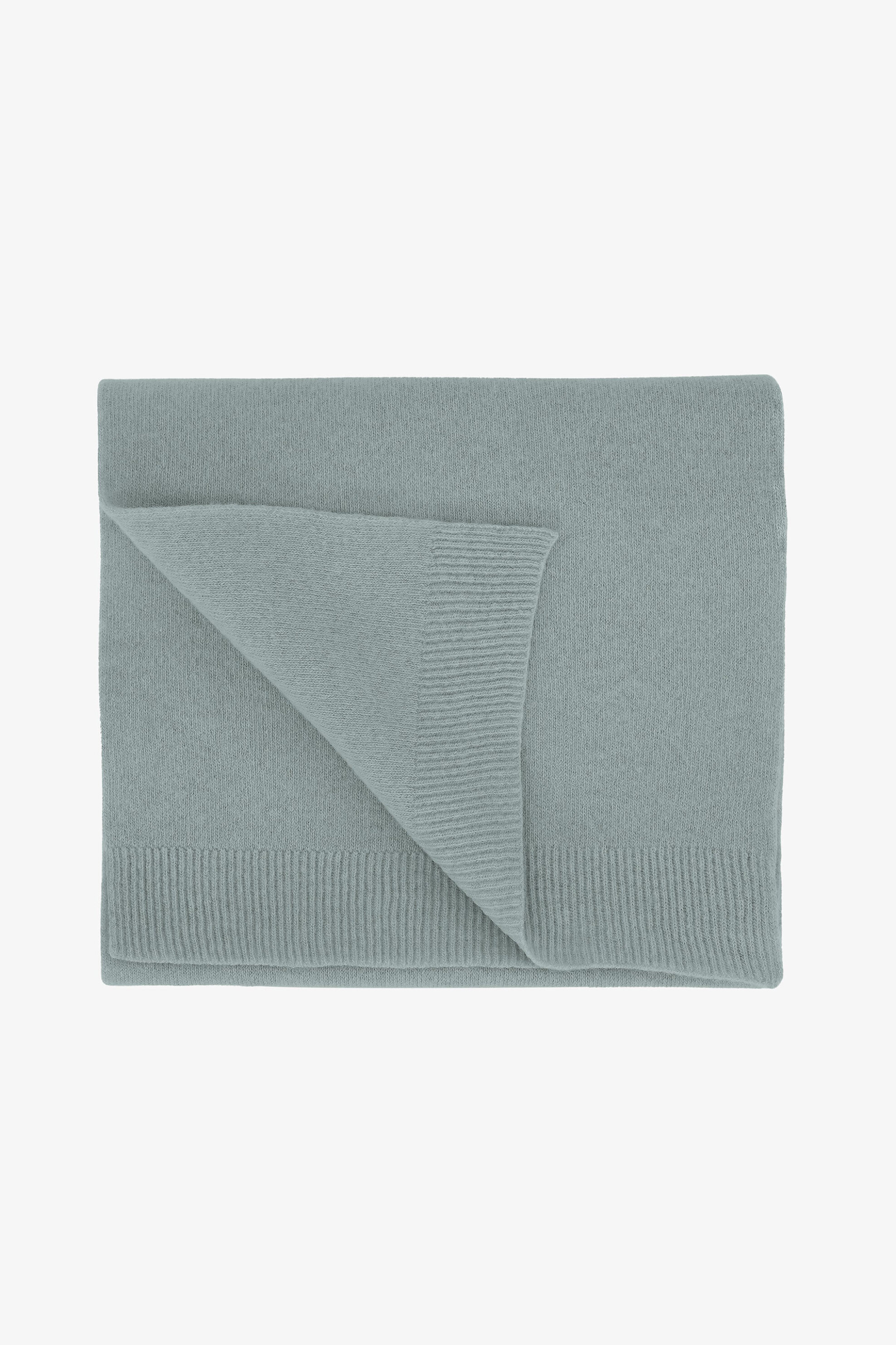 Colorful Standard ανδρικό μάλλινο κασκόλ μονόχρωμο - CS5082 Γκρι Γαλάζιο