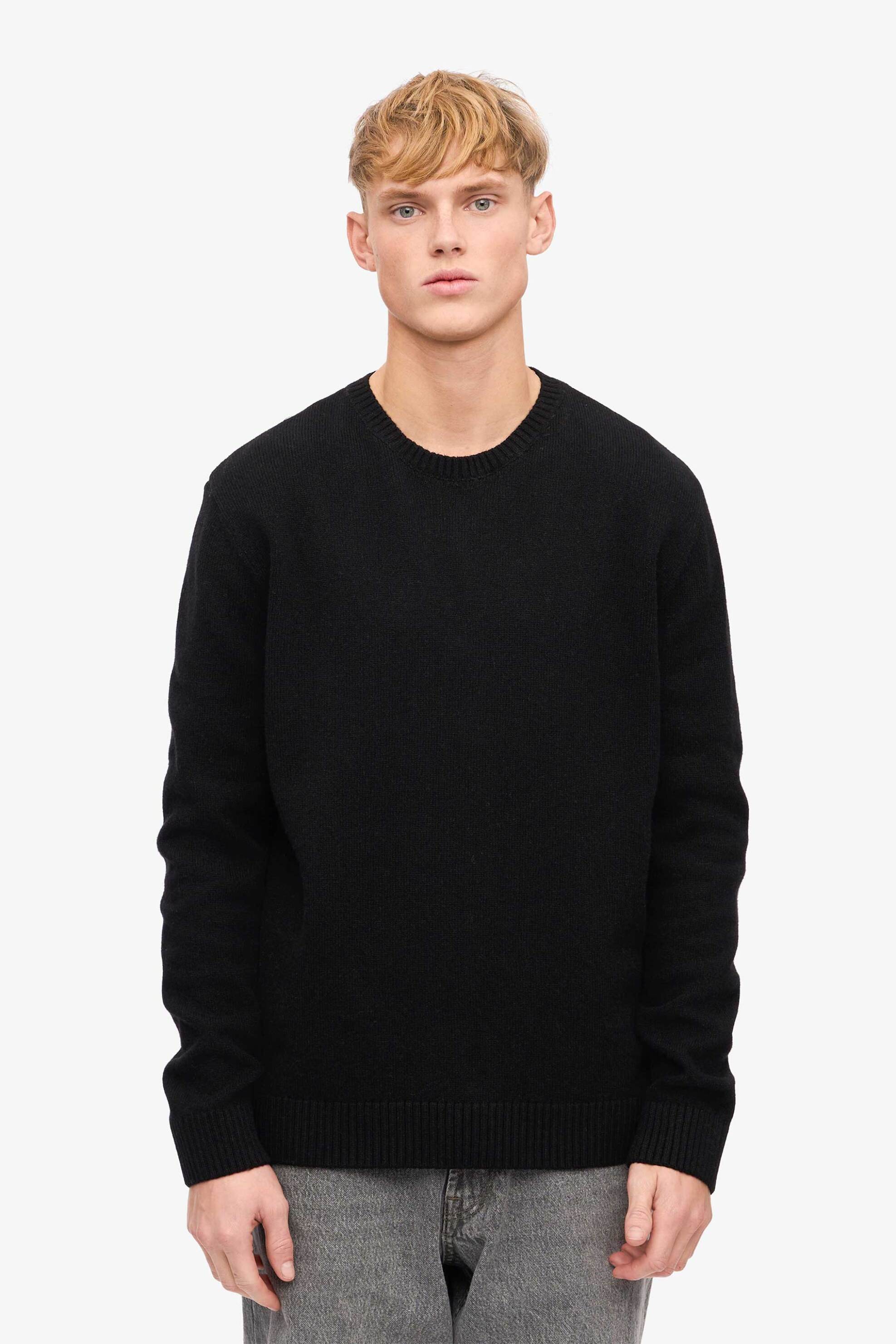 Colorful Standard ανδρική μάλλινη μπλούζα μονόχρωμη Regular Fit - CS5083 Μαύρο