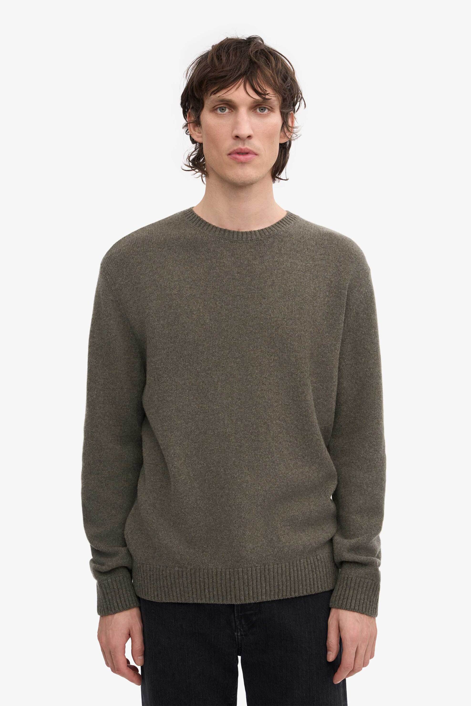 Colorful Standard ανδρική μάλλινη μπλούζα μονόχρωμη Regular Fit - CS5083 Λαδί