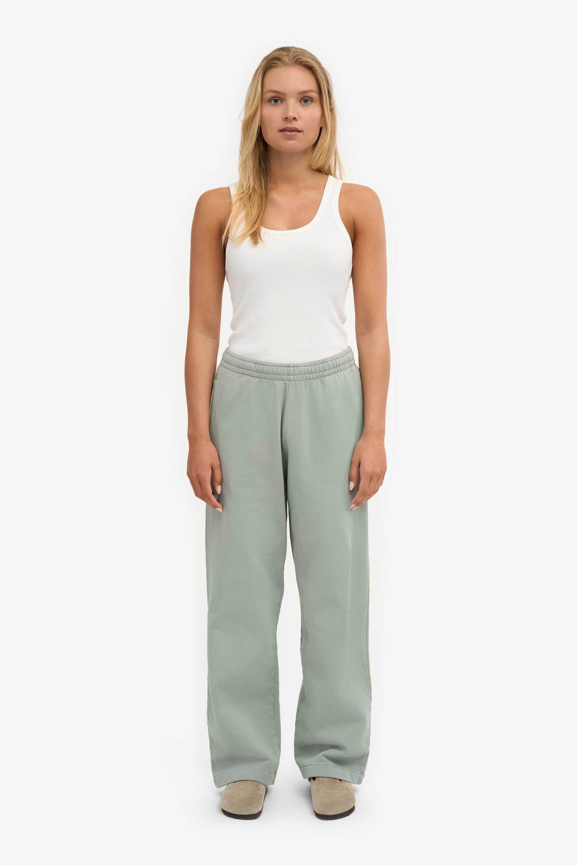 Colorful Standard γυναικείο παντελόνι φόρμας μονόχρωμο Straight Fit - CS1018 Γκρι Γαλάζιο