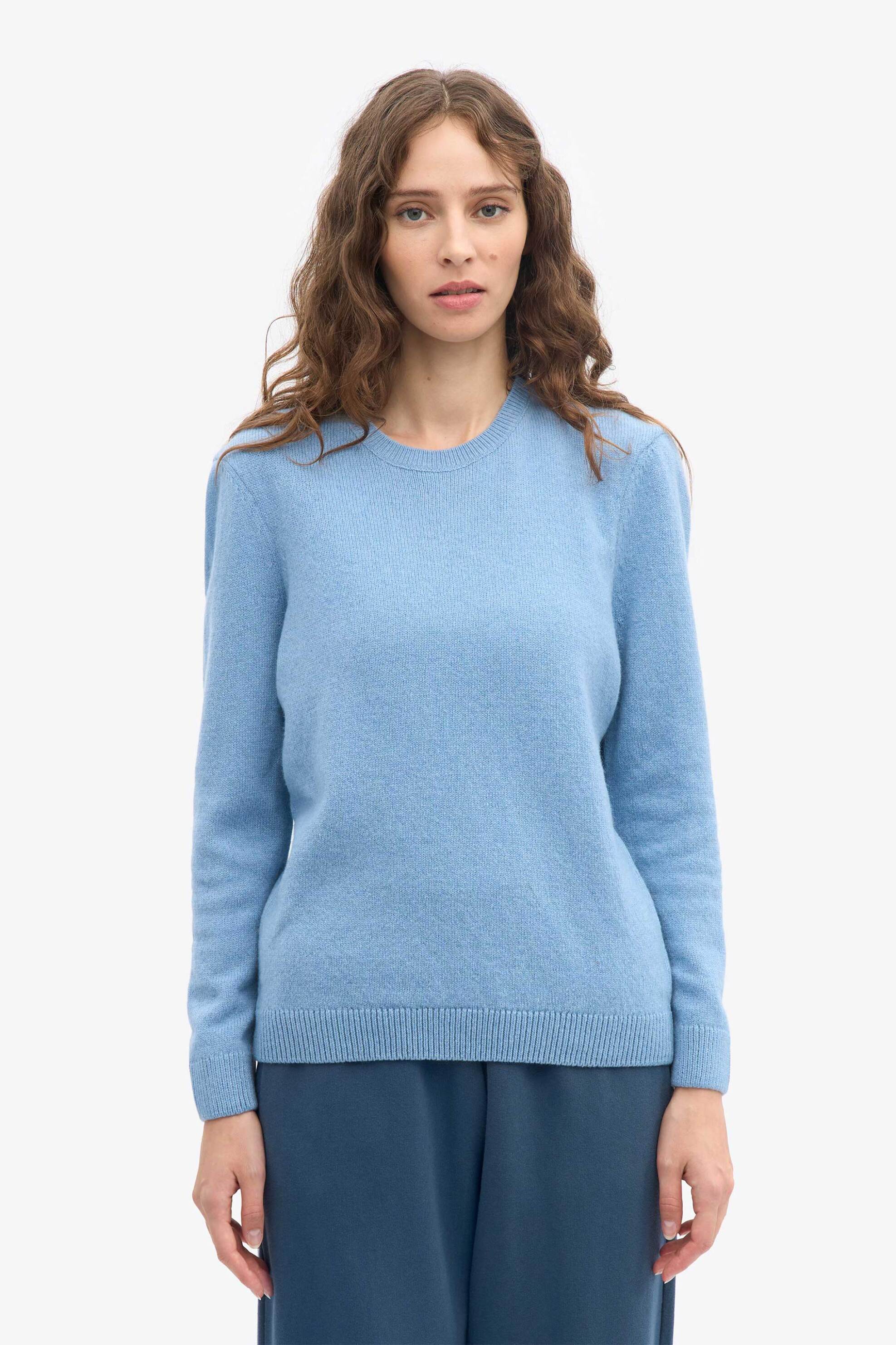 Colorful Standard γυναικεία μάλλινη μπλούζα μονόχρωμη Regular Fit - CS5087 Μπλε Ανοιχτό