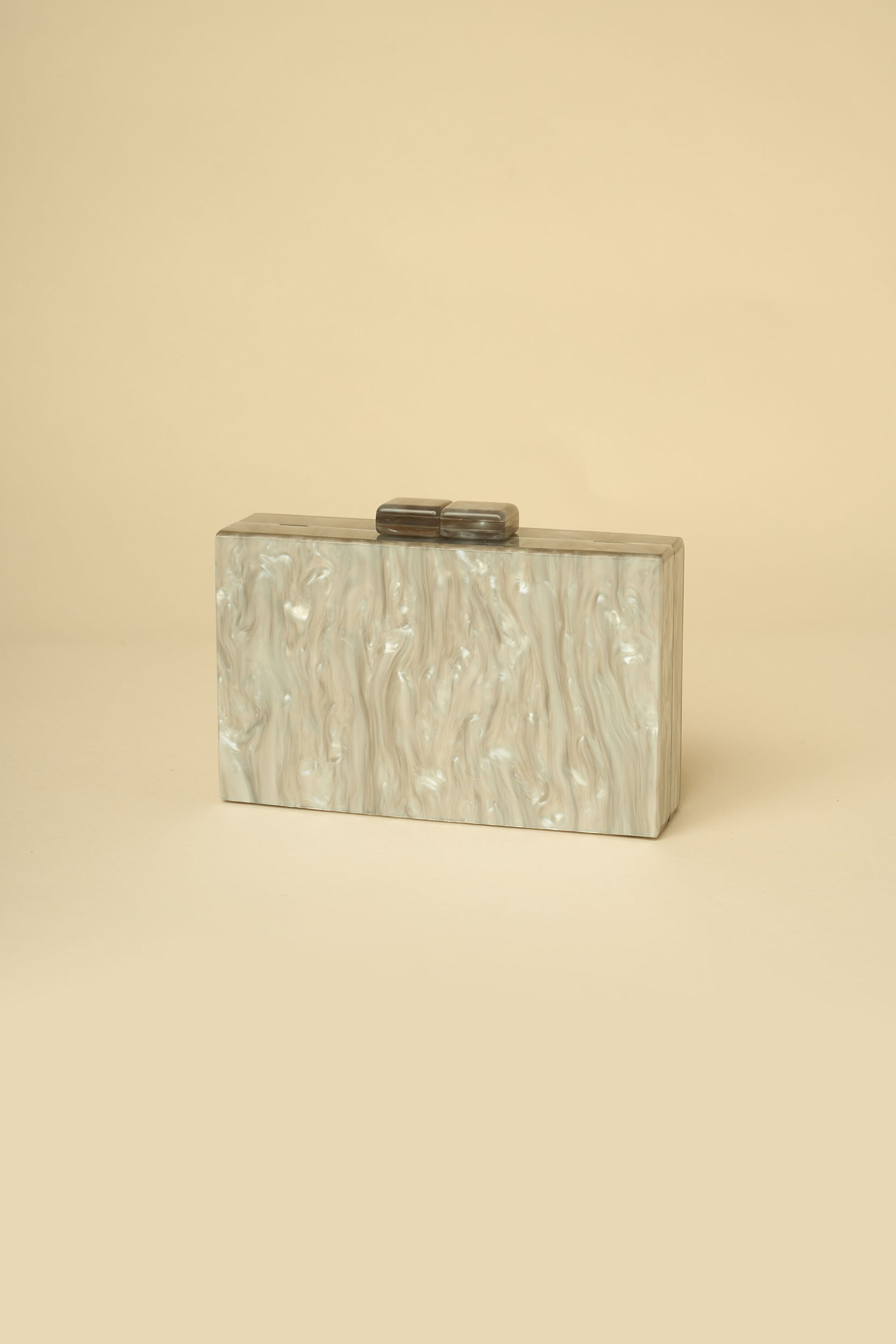 LADY DIVA Lady Diva γυναικείο clutch μονόχρωμο με marble effect - S24.LD510 Ασημί
