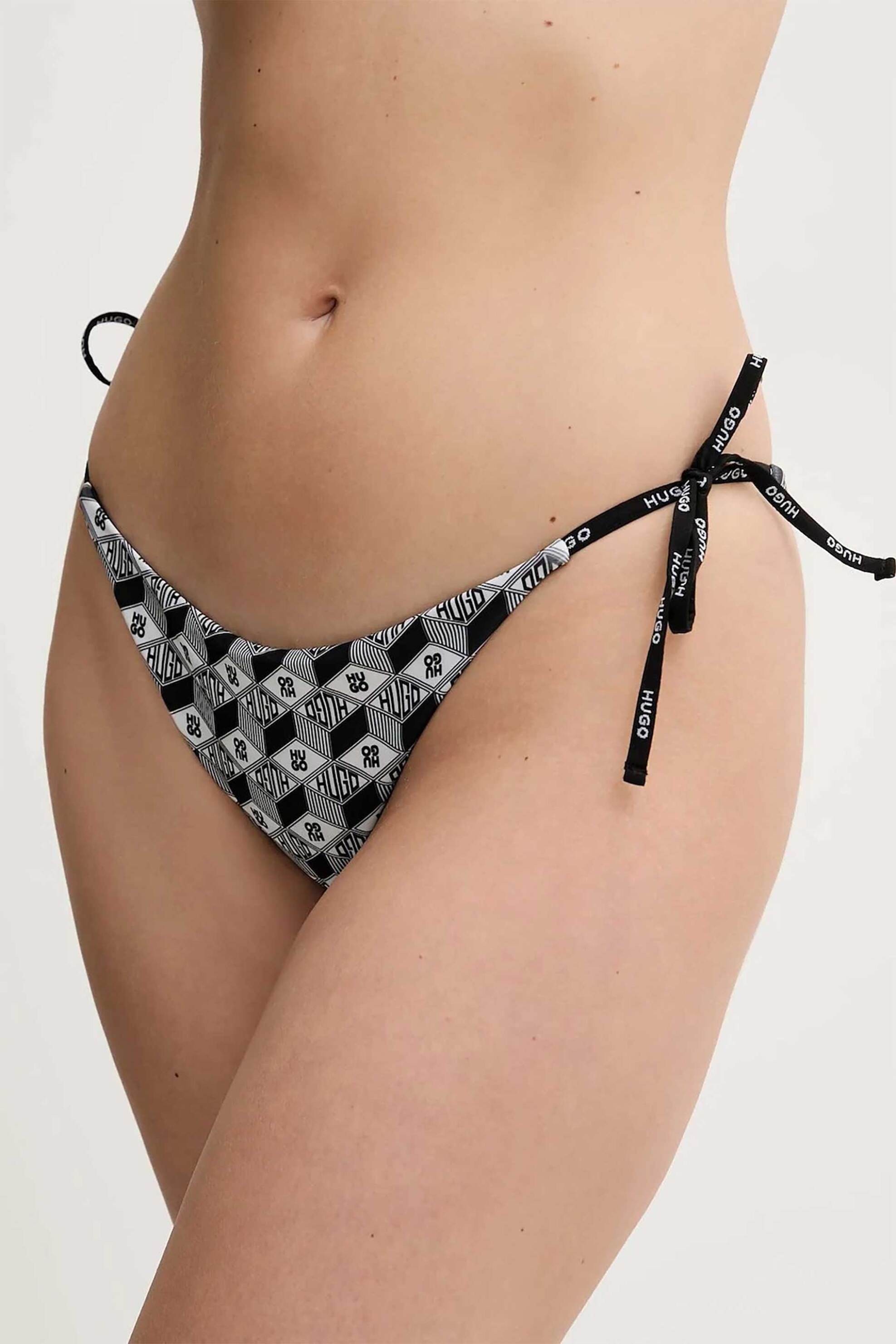 HUGO Hugo Boss γυναικείο μαγιό μπικίνι σλιπ με all-over logo print "Pure" - 50540662 Ασπρόμαυρο - 2