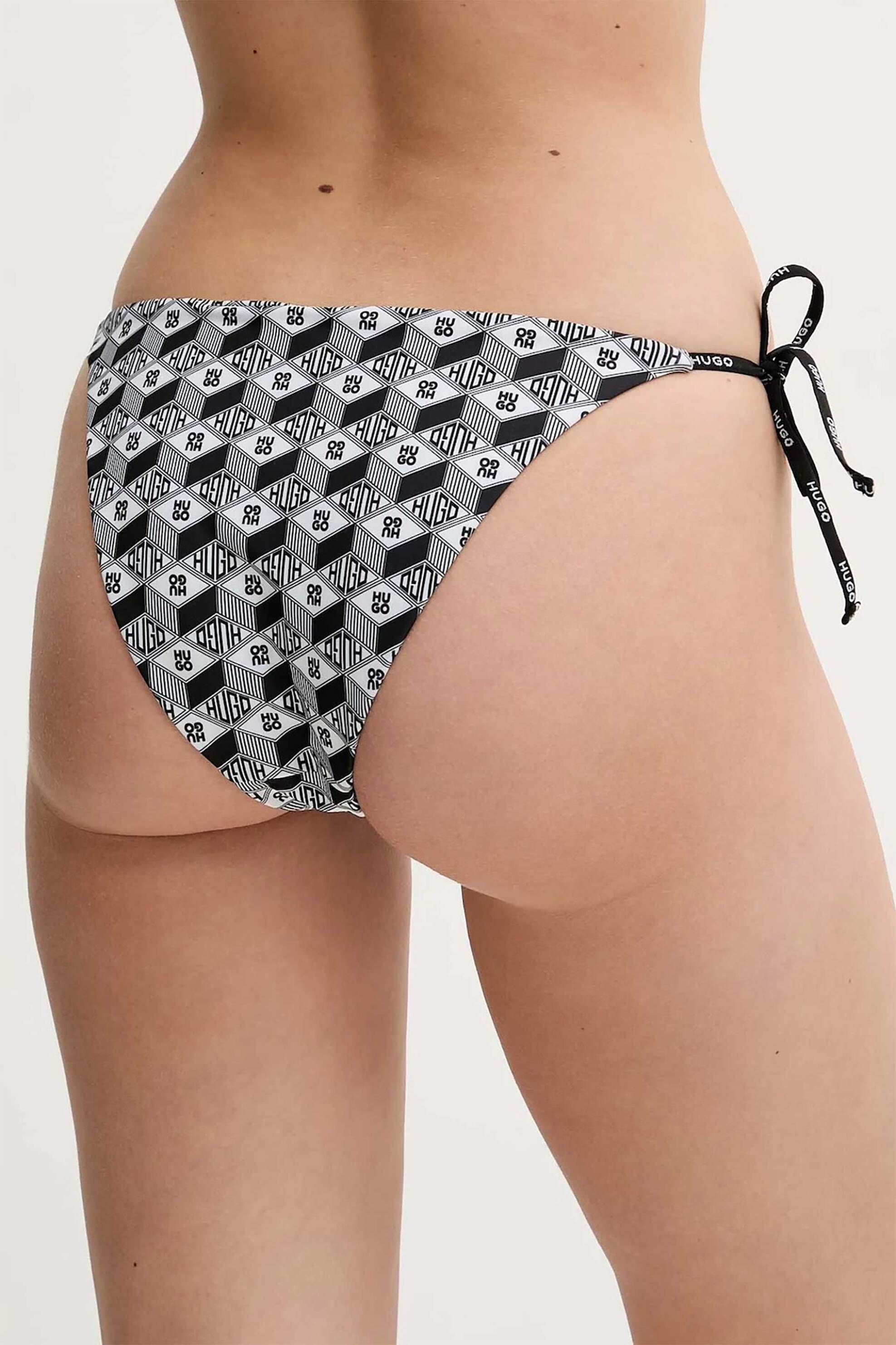 HUGO Hugo Boss γυναικείο μαγιό μπικίνι σλιπ με all-over logo print "Pure" - 50540662 Ασπρόμαυρο - 3