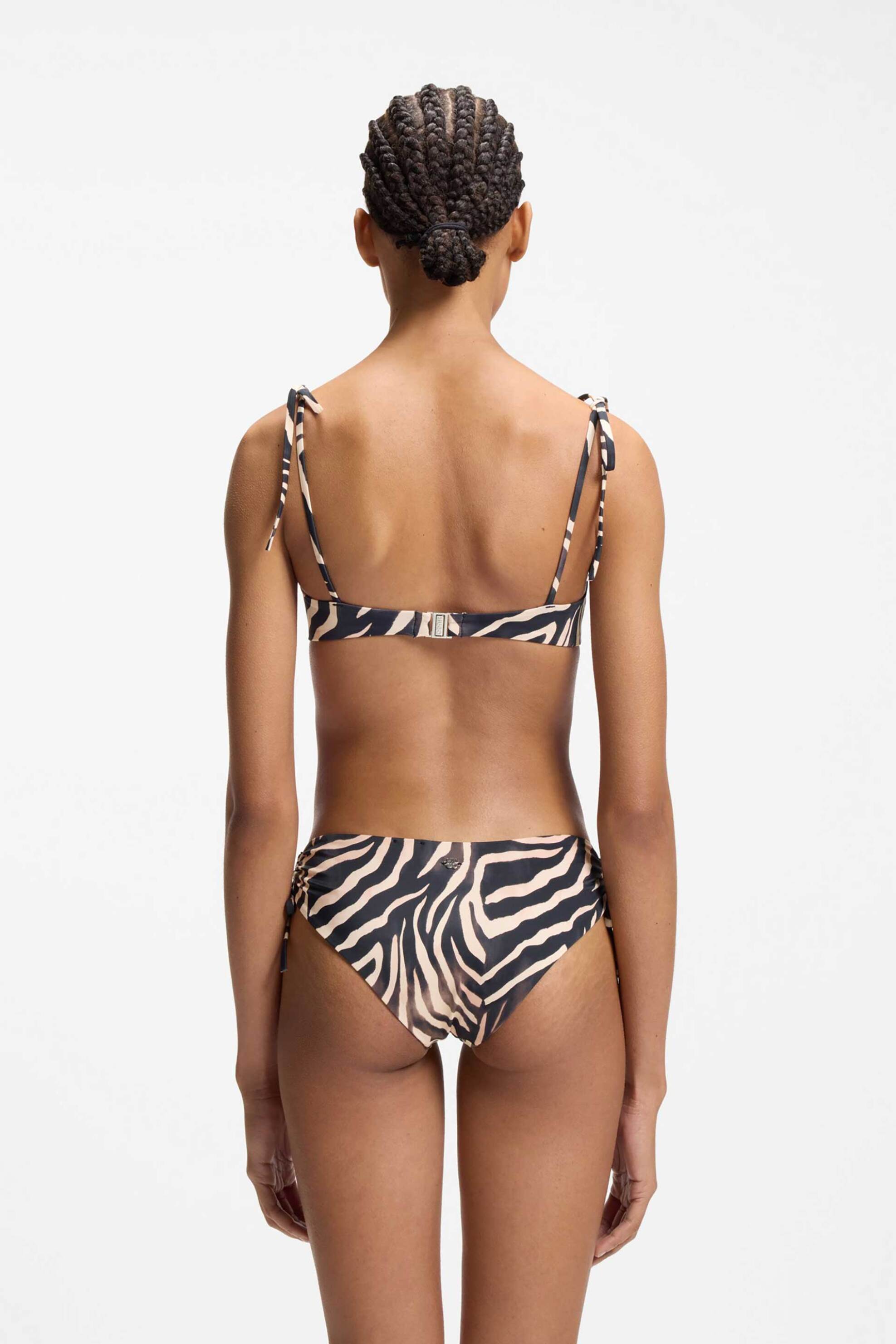 Hugo Boss Γυναικείο Μαγιό Μπικίνι Τοπ Bralette με Print - 50561287 Ασπρόμαυρο