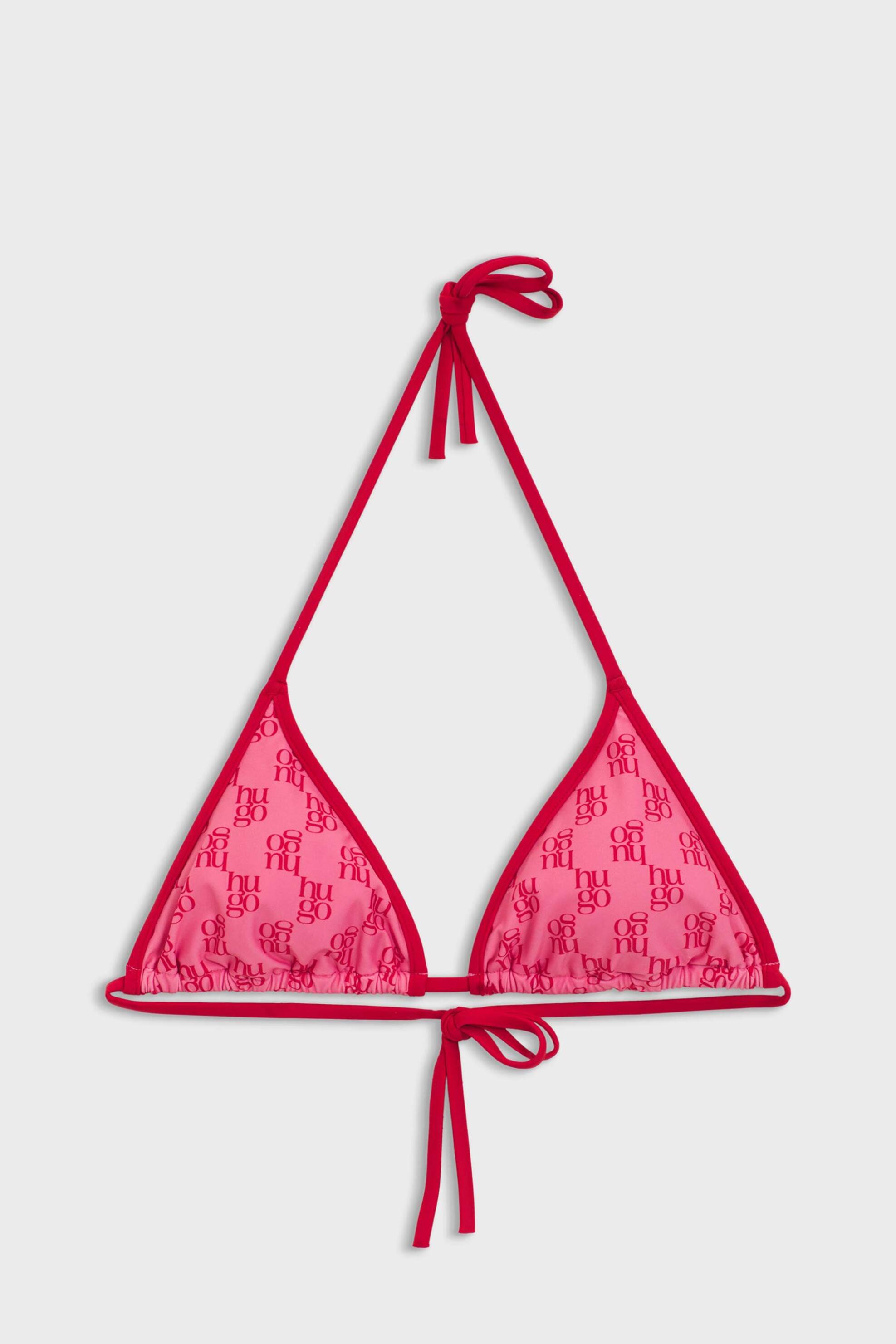 Hugo Boss Γυναικείο Μαγιό Μπικίνι Τοπ Triangle με Logo Print Monogram - 50555664 Φούξια