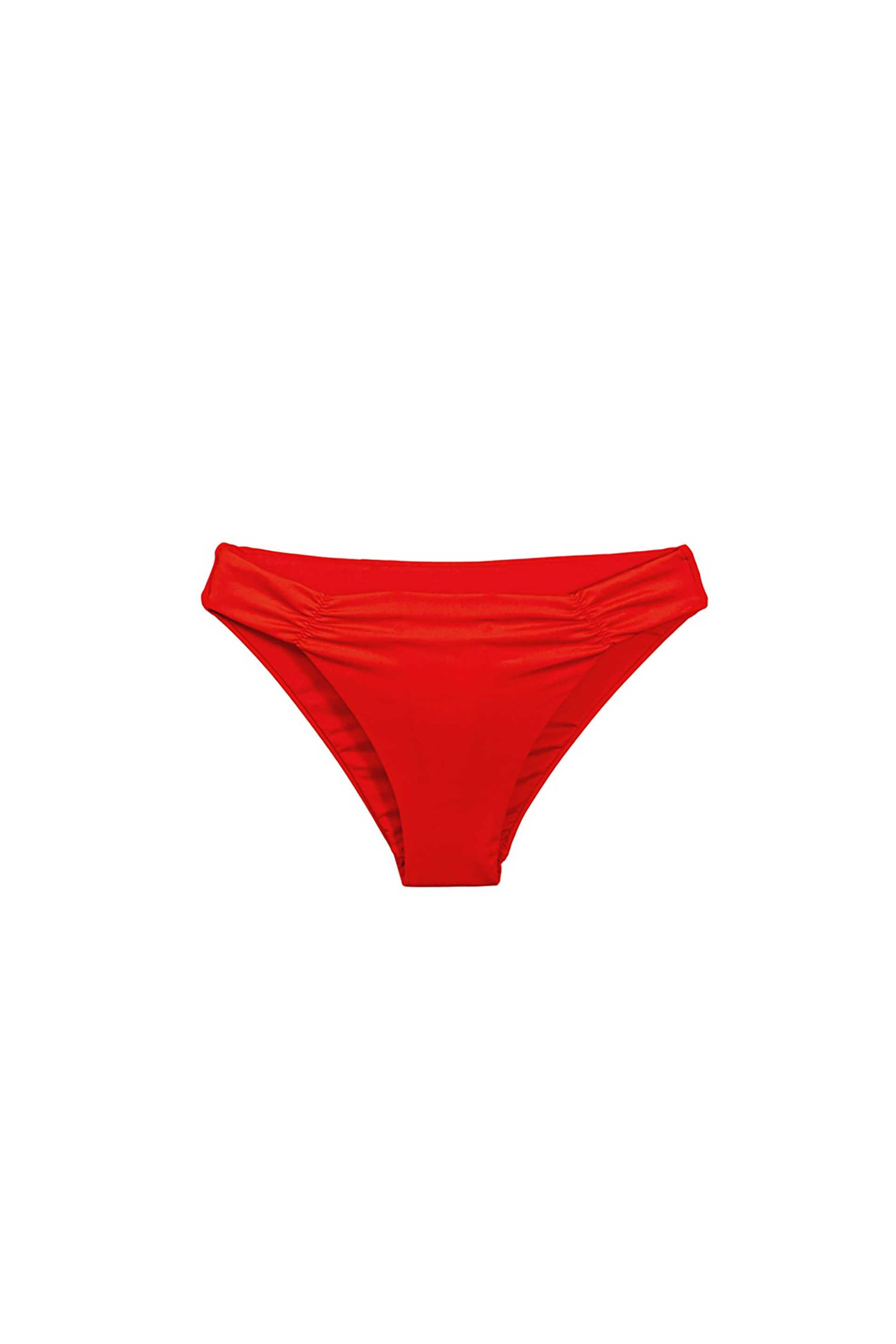 Solano γυναικείο μαγιό μπικίνι σλιπ μονόχρωμο με σούρες στο πλάι "April IV" - 30-3001 Κόκκινο φωτογραφία