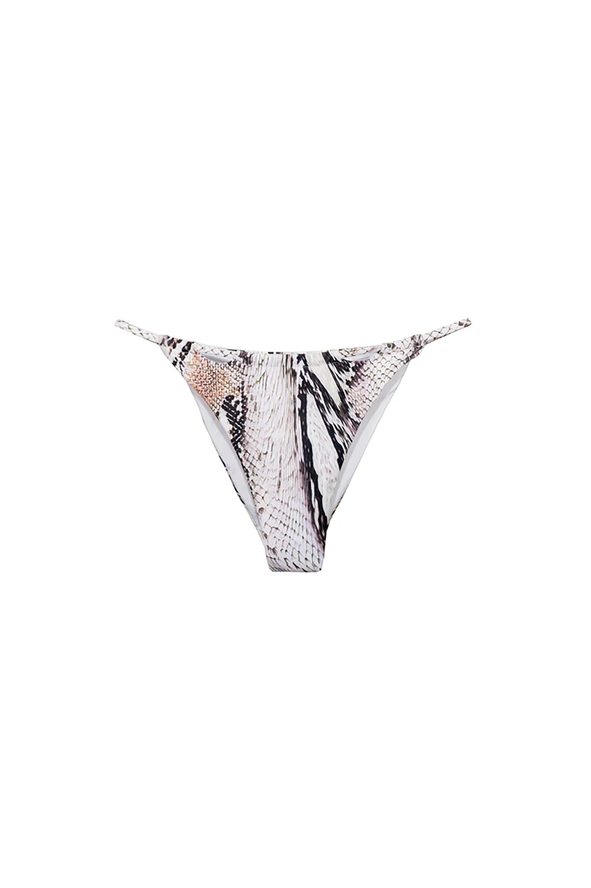 Solano γυναικείο μαγιό σλιπ με snake print και cut out λεπτομέρειες "Ophis I" - 40-3592 Λευκό