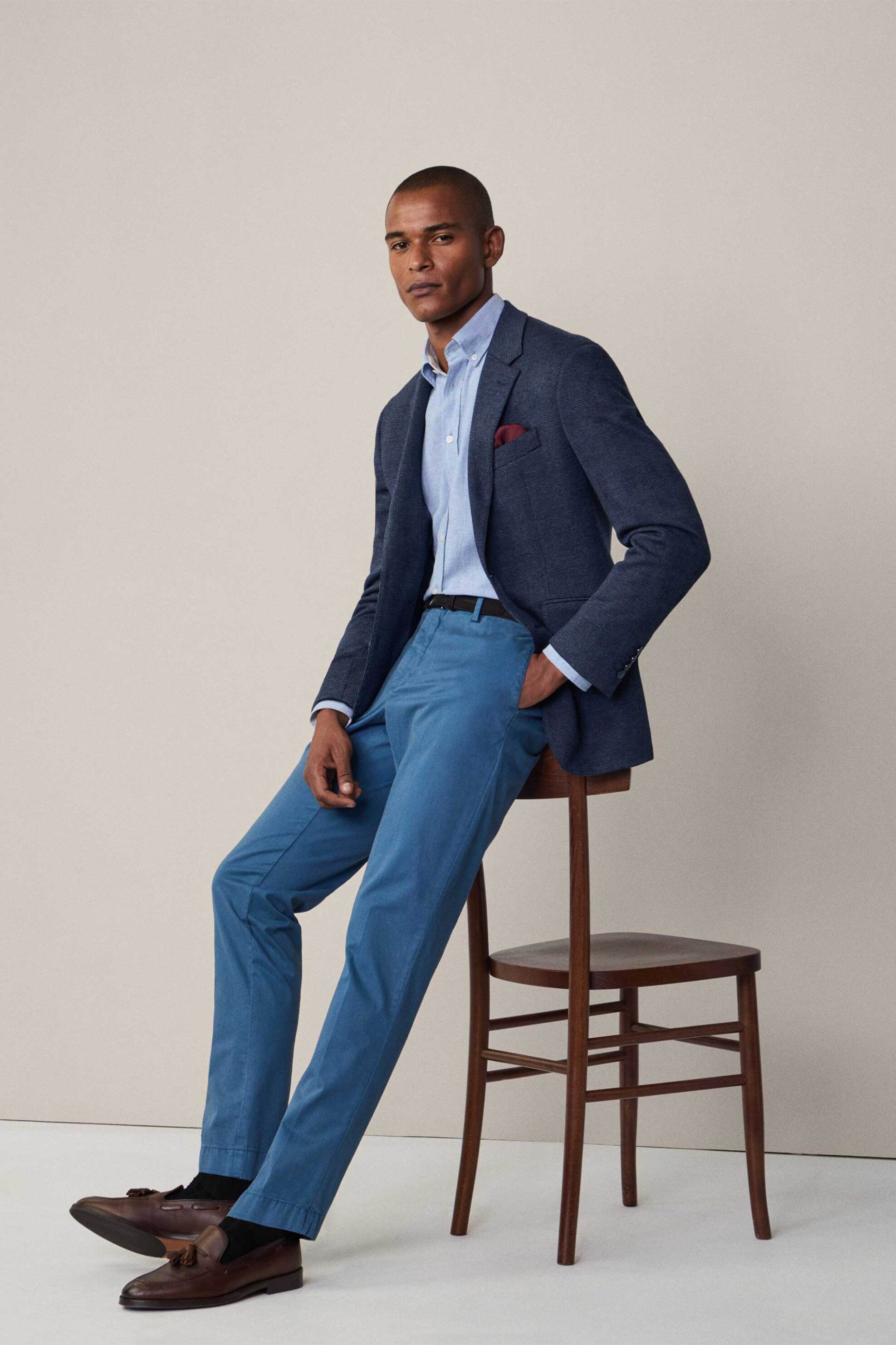 Hackett ανδρικό chino παντελόνι Slim Fit "Kensington" - HM212487R Μπλε