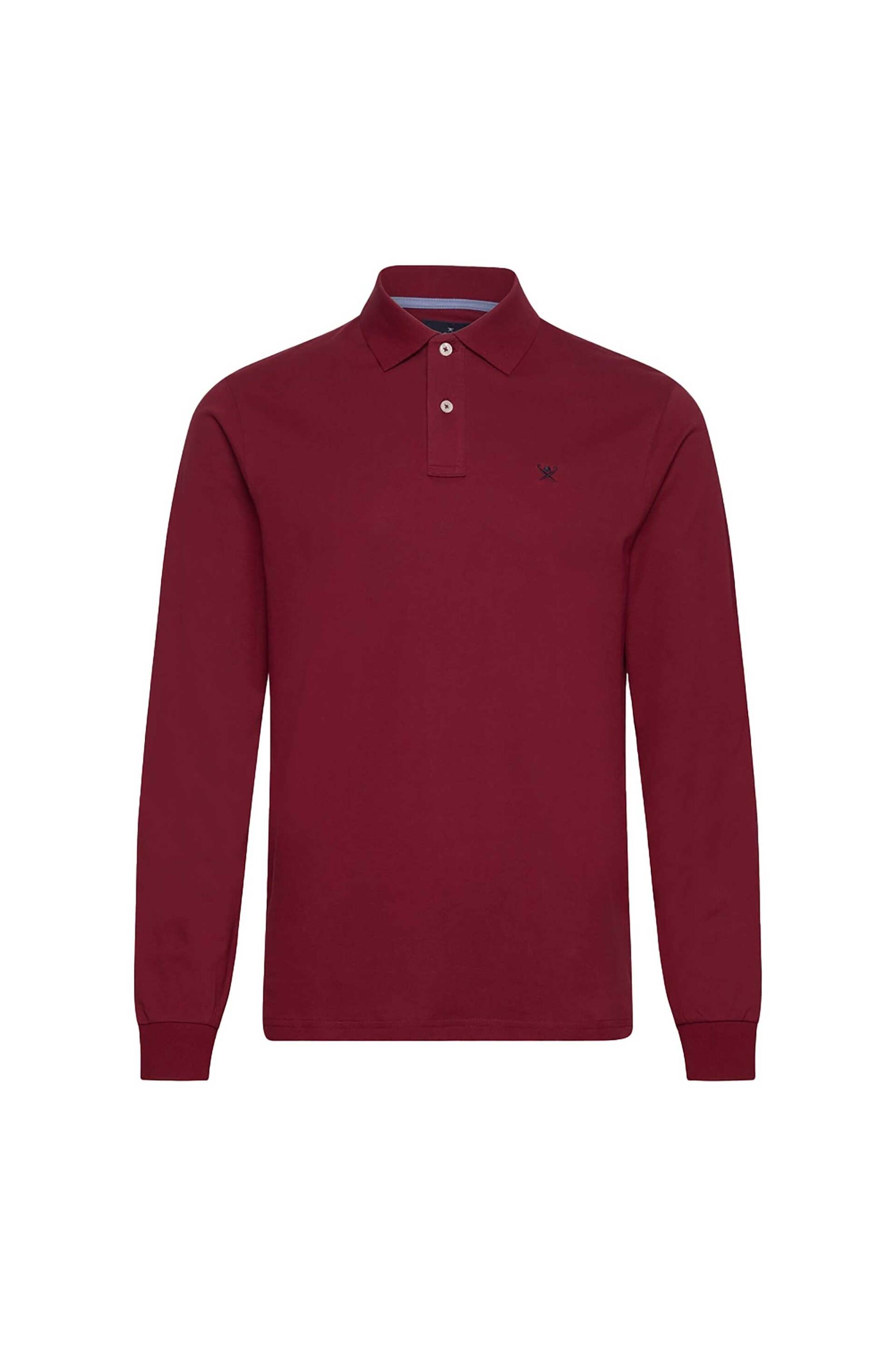 Hackett ανδρική πόλο μπλούζα πικέ με κεντημένο λογότυπο Slim Fit - HM550887 Μπορντό