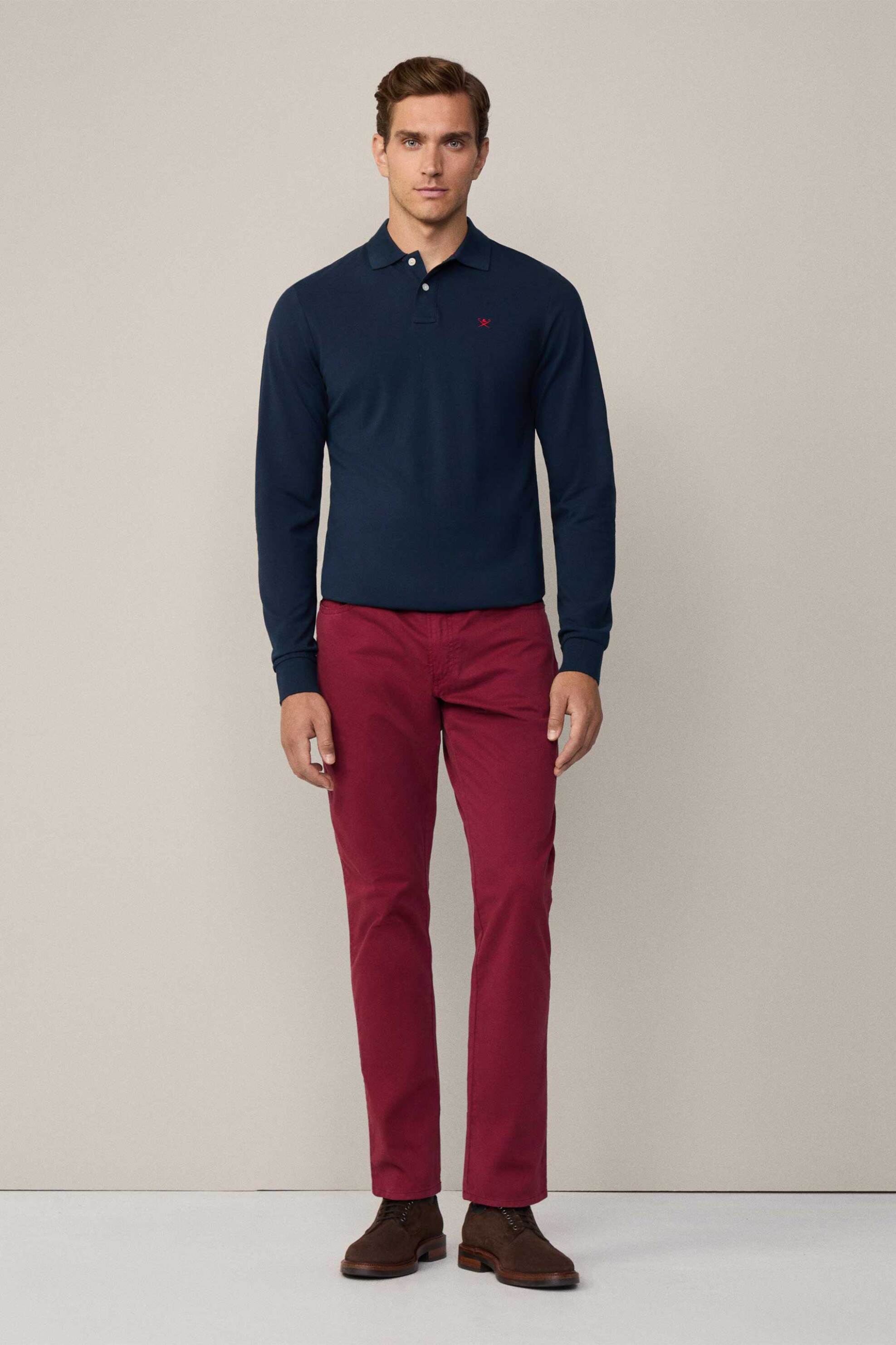 Hackett ανδρική πόλο μπλούζα πικέ με κεντημένο λογότυπο Slim Fit - HM550887 Μπλε Σκούρο φωτογραφία