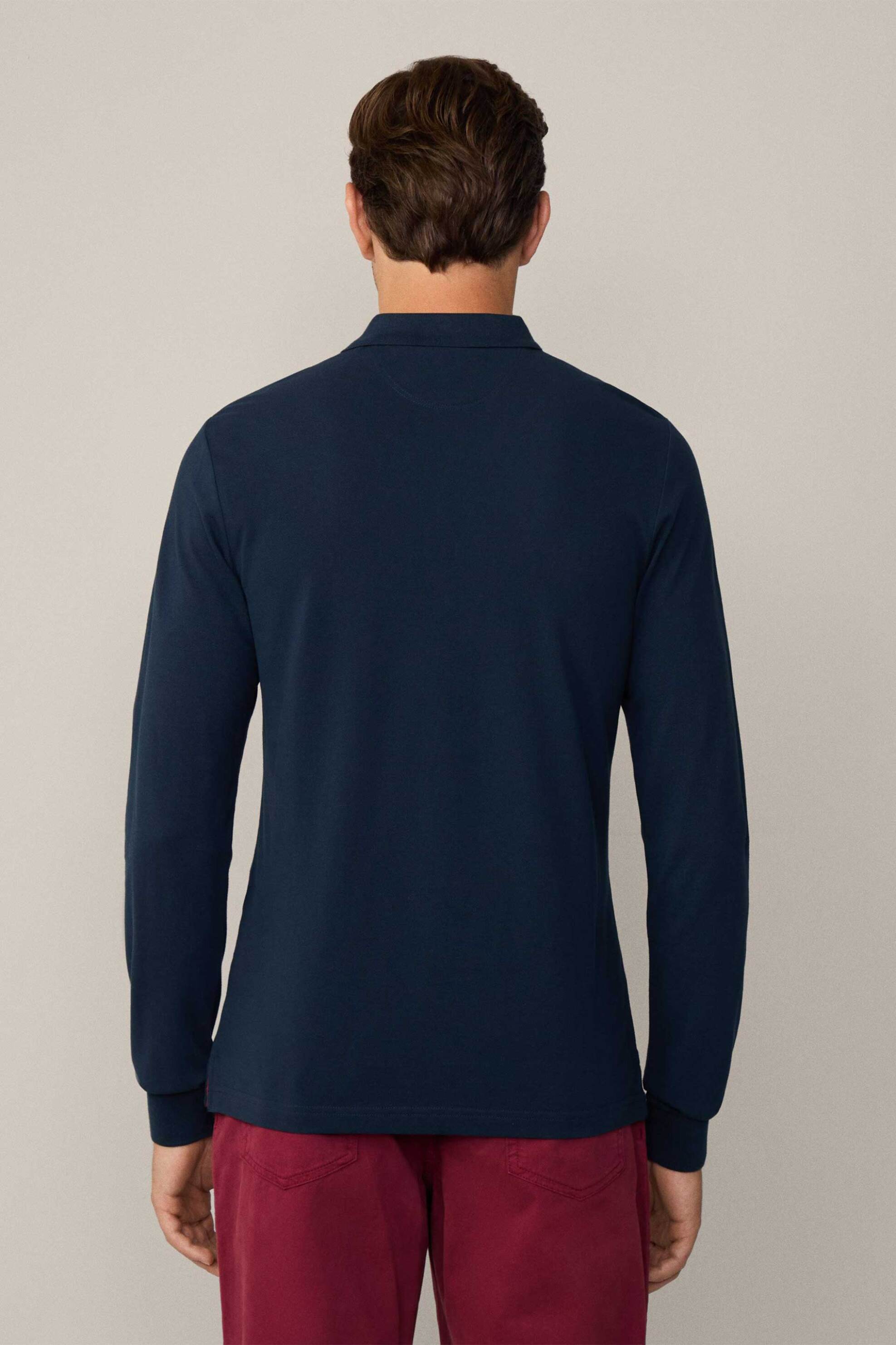 Hackett ανδρική πόλο μπλούζα πικέ με κεντημένο λογότυπο Slim Fit - HM550887 Μπλε Σκούρο φωτογραφία