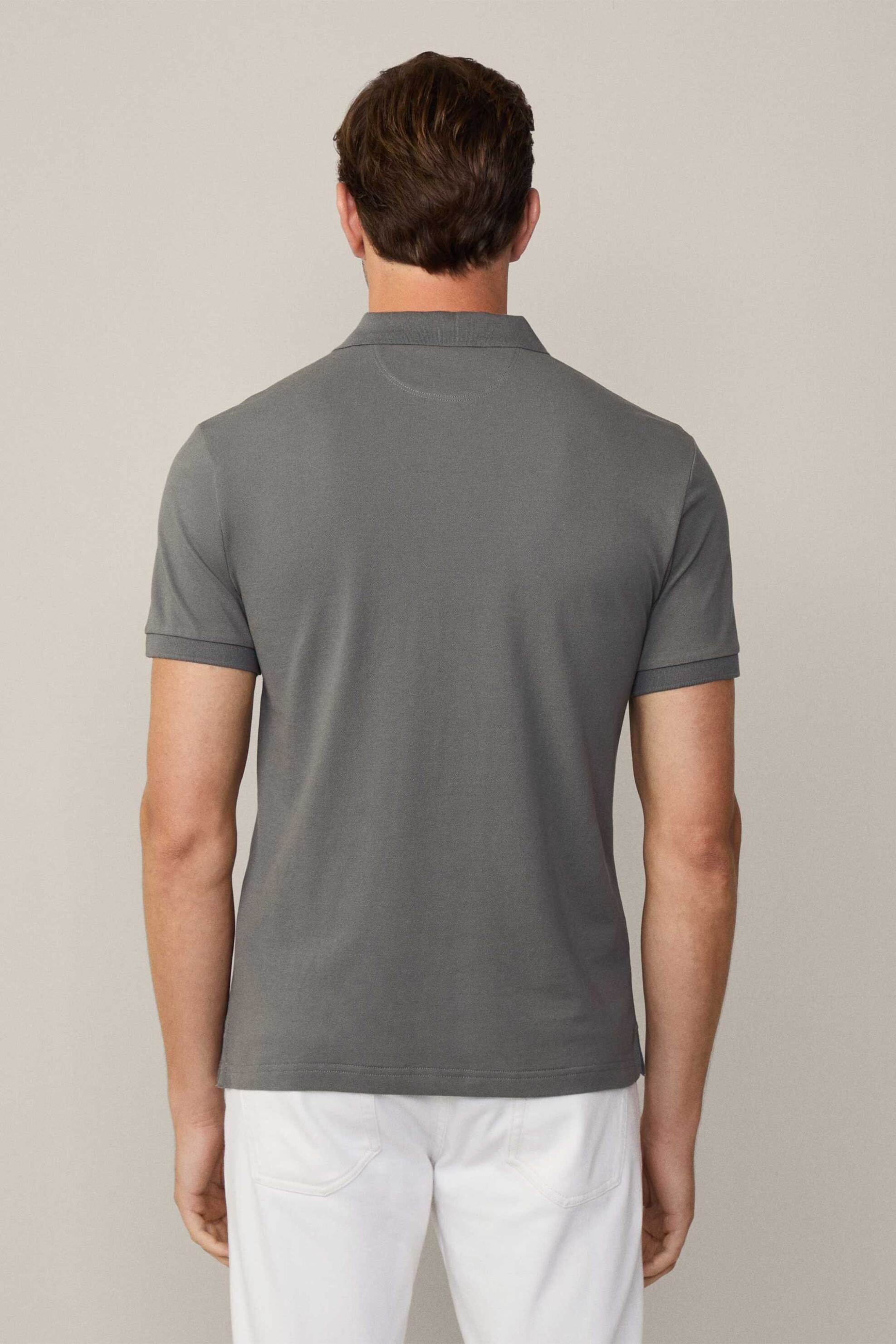 Hackett ανδρική κοντομάνικη πόλο μπλούζα πικέ με κεντημένο λογότυπο Slim Fit - HM562363 Λαδί φωτογραφία