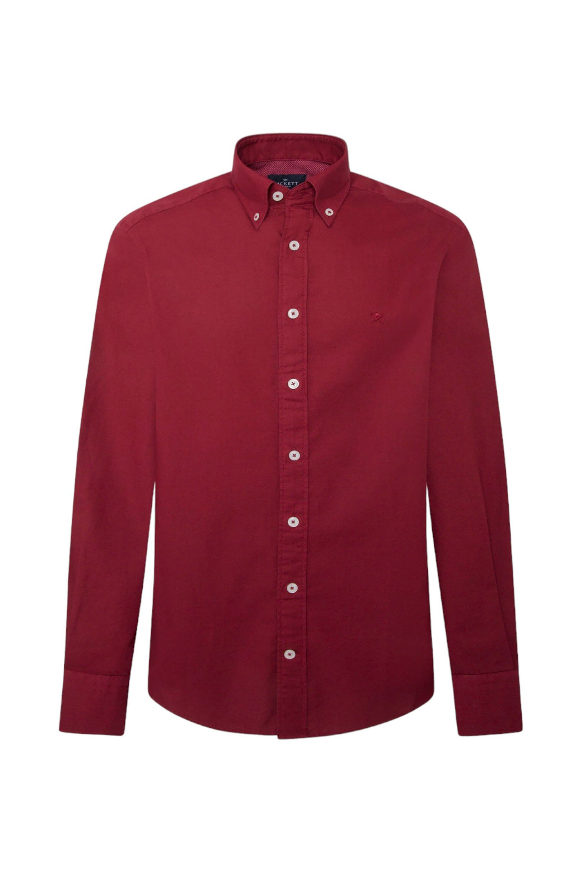 HACKETT Hackett ανδρικό πουκάμισο oxford button down με κεντημένο λογότυπο Tailored Fit - HM3010028 Μπορντό