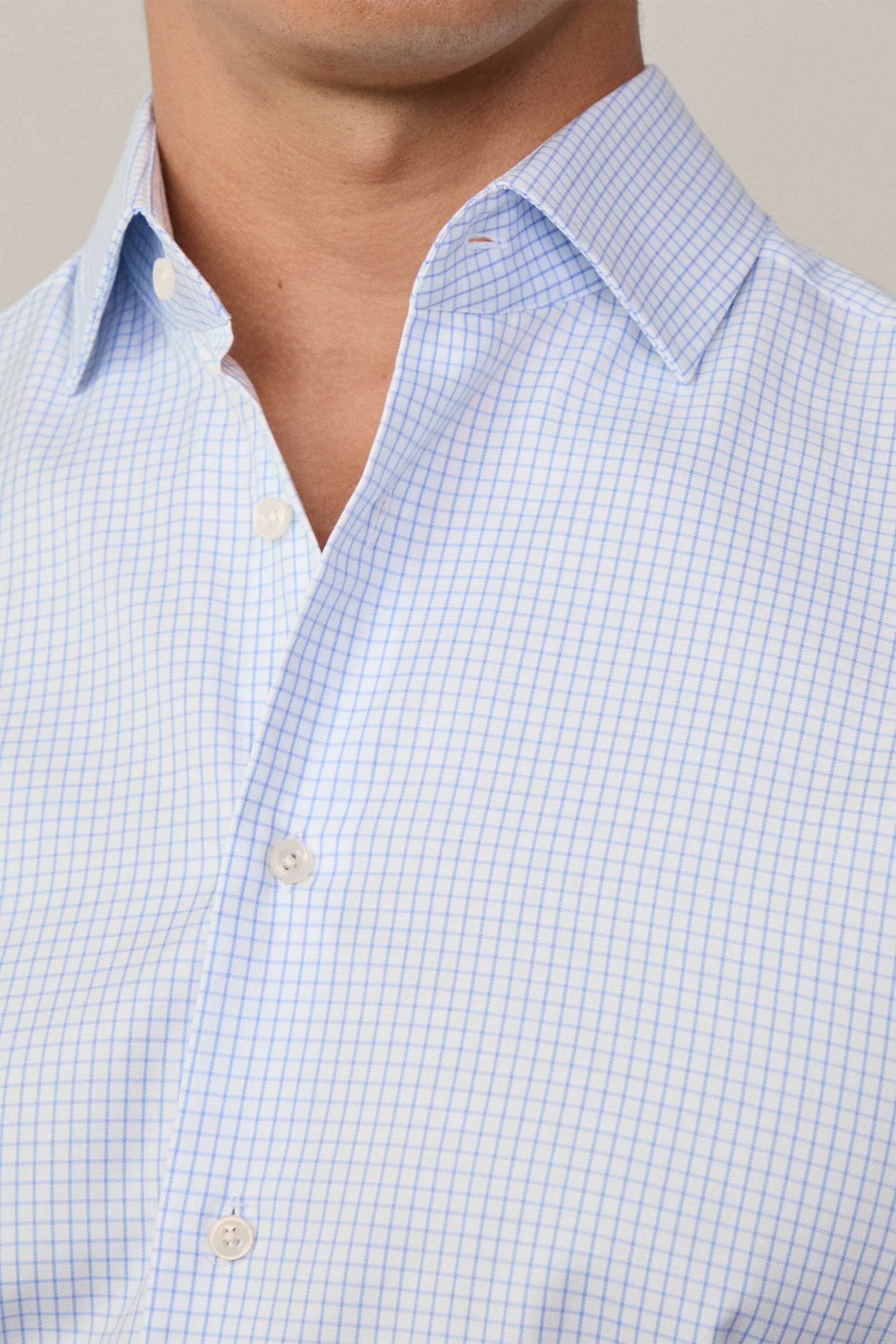 Hackett ανδρικό πουκάμισο με καρό σχέδιο Tailored Fit - HM3010098 Μπλε Ανοιχτό φωτογραφία