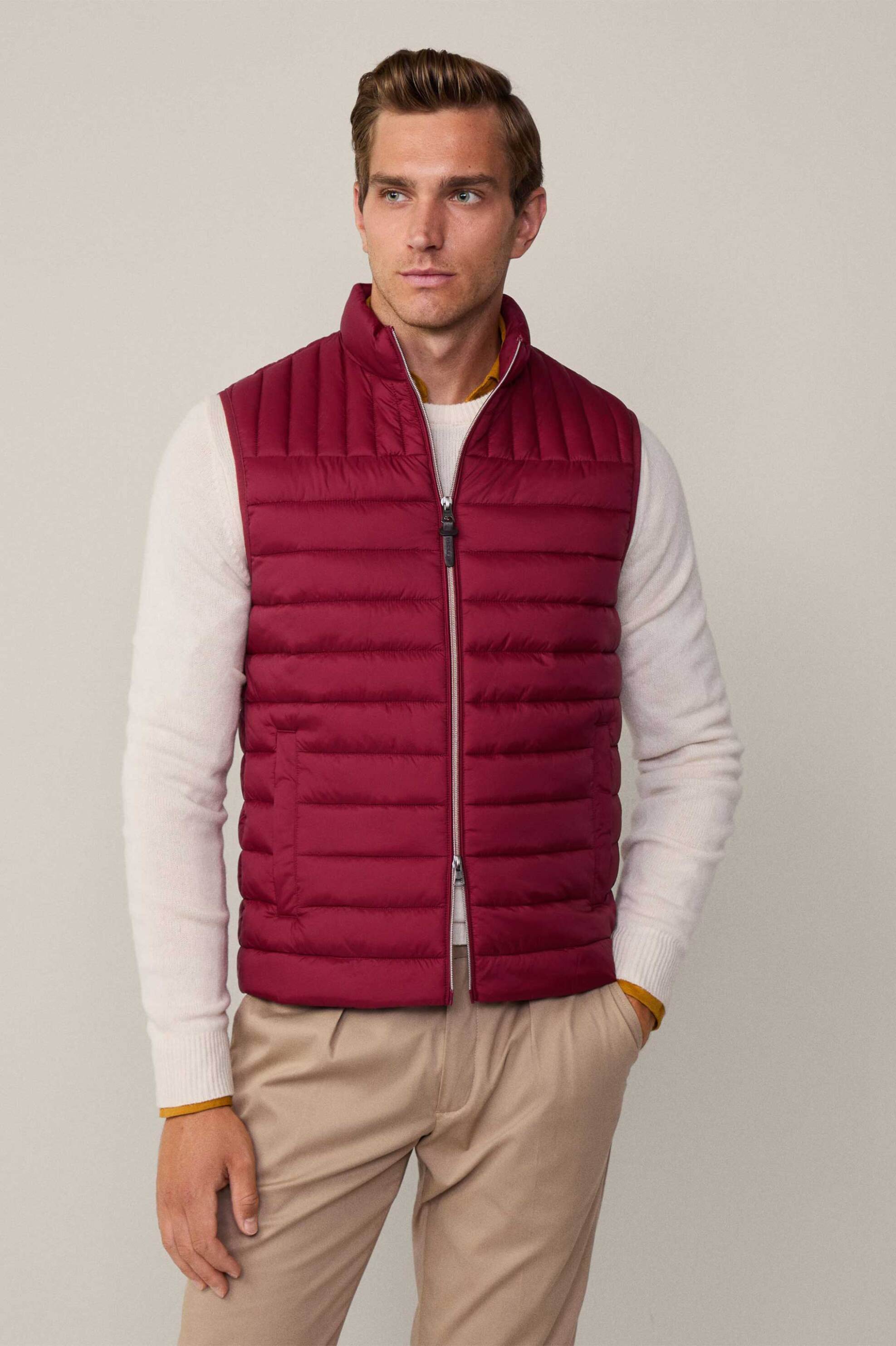 Hackett ανδρικό αμάνικο μπουφάν με καπιτονέ σχέδιο Regular Fit - HM403193 Μπορντό