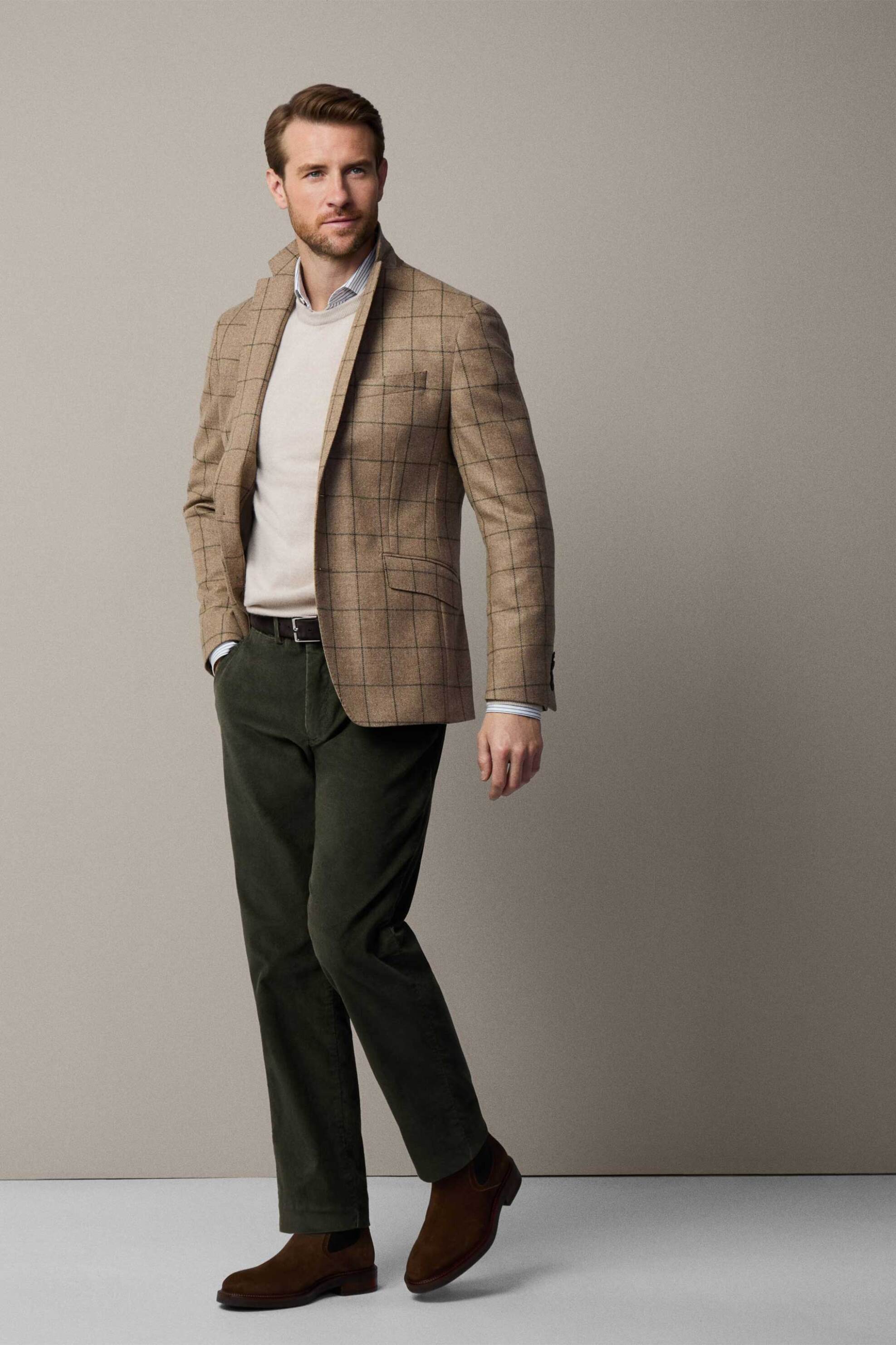 Hackett ανδρικό παντελόνι chino μονόχρωμο - HM212656R Κυπαρισσί