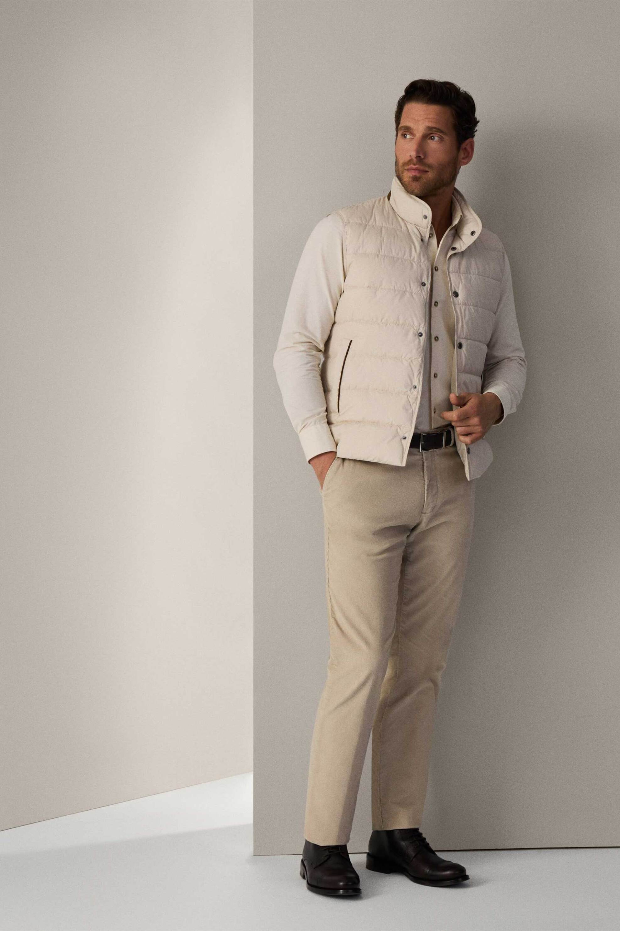 Hackett ανδρικό παντελόνι chino μονόχρωμο - HM212656R Μπεζ
