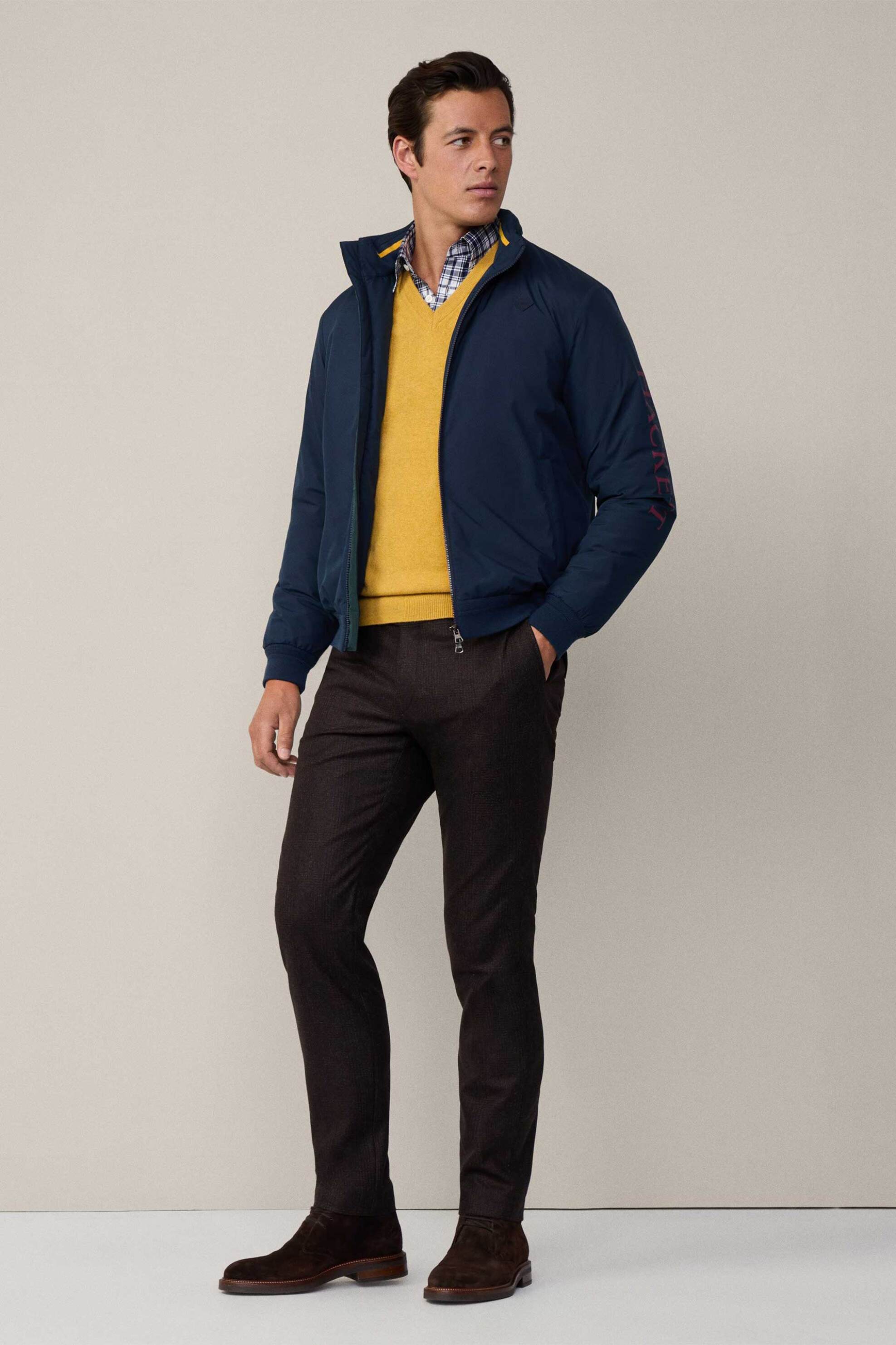 Hackett ανδρικό jacket μονόχρωμο - HM403213 Μπλε Σκούρο φωτογραφία