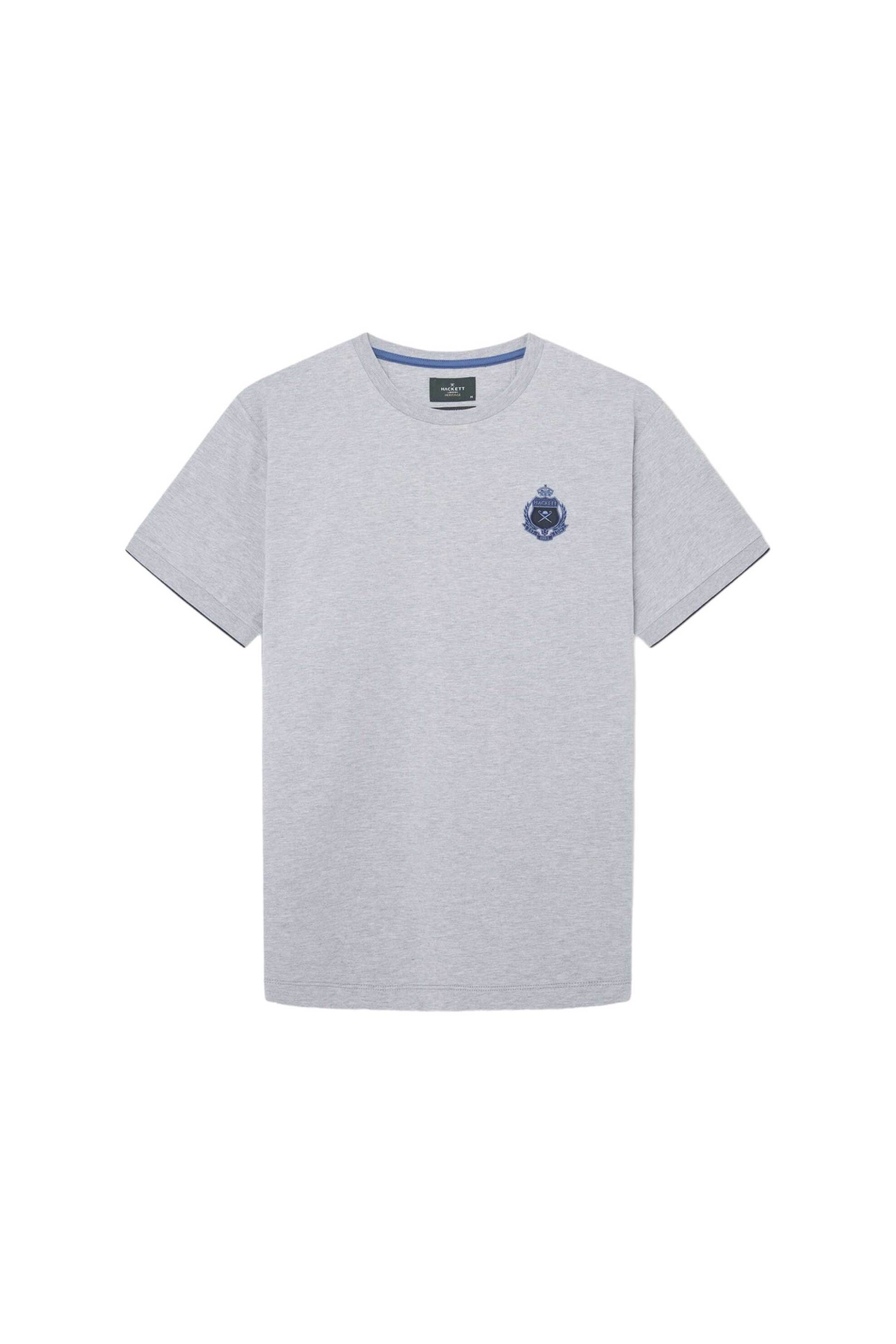 Hackett ανδρικό T-shirt μονόχρωμο με λογότυπο Regular Fit - HM500846 Λευκό