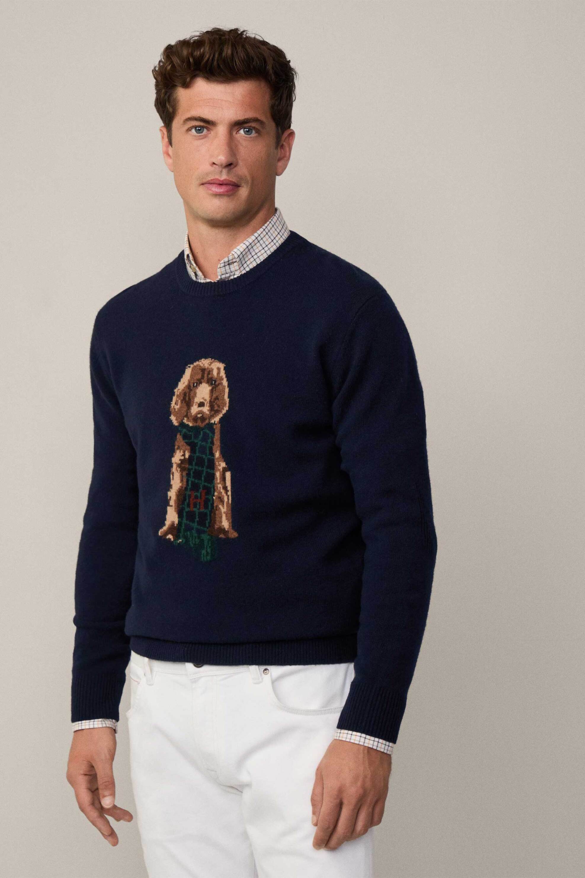 Hackett ανδρική μακρυμάνικη μπλούζα με λογότυπο στο στήθος - HM703259 Μπλε Σκούρο