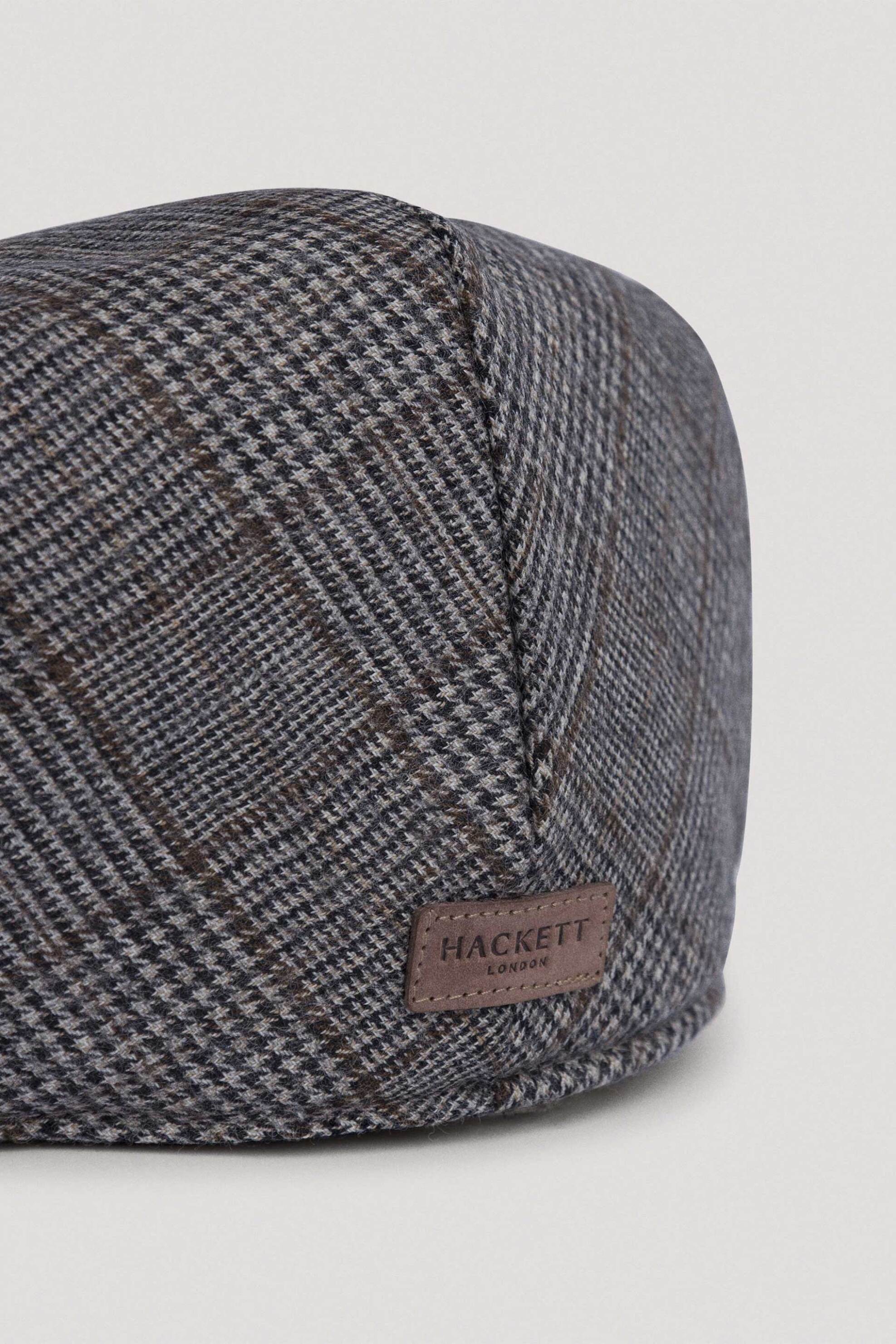 Hackett ανδρική μάλλινη τραγιάσκα με καρό σχέδιο - HM042601 Γκρι φωτογραφία