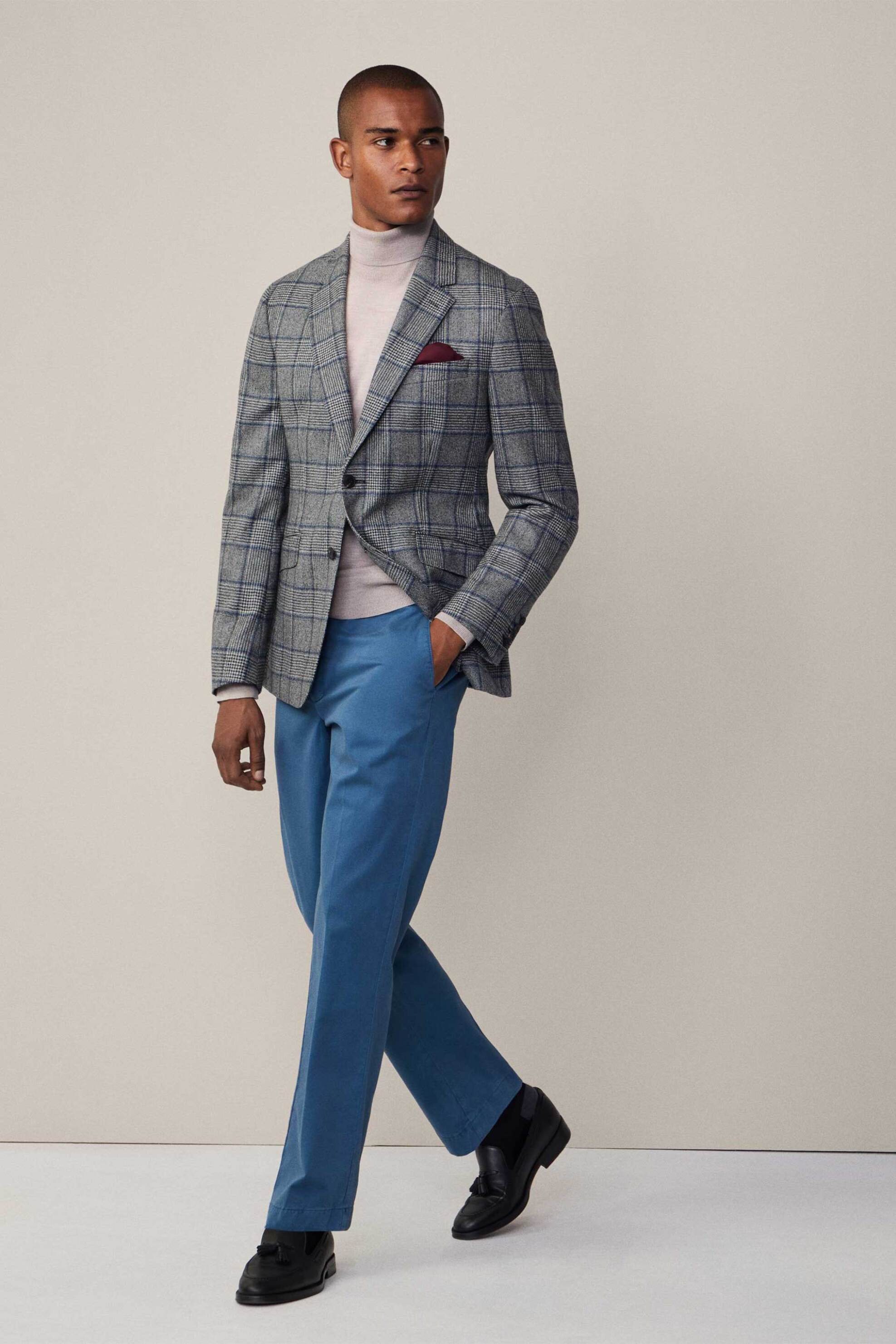 Hackett ανδρικό παντελόνι chino μονόχρωμο - HM212488R Μπλε Σκούρο