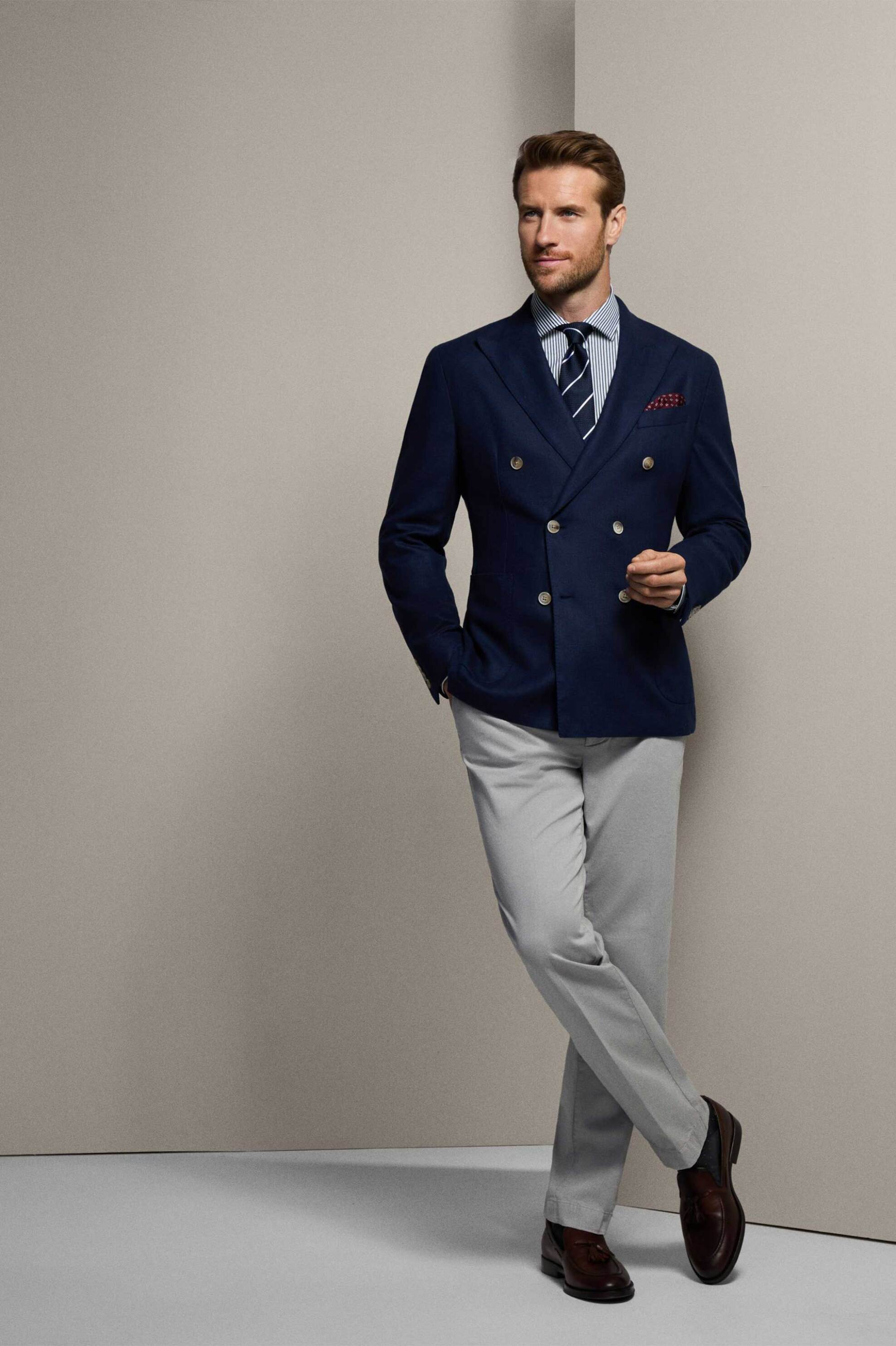 Hackett ανδρικό παντελόνι chino μονόχρωμο - HM212488R Γκρι