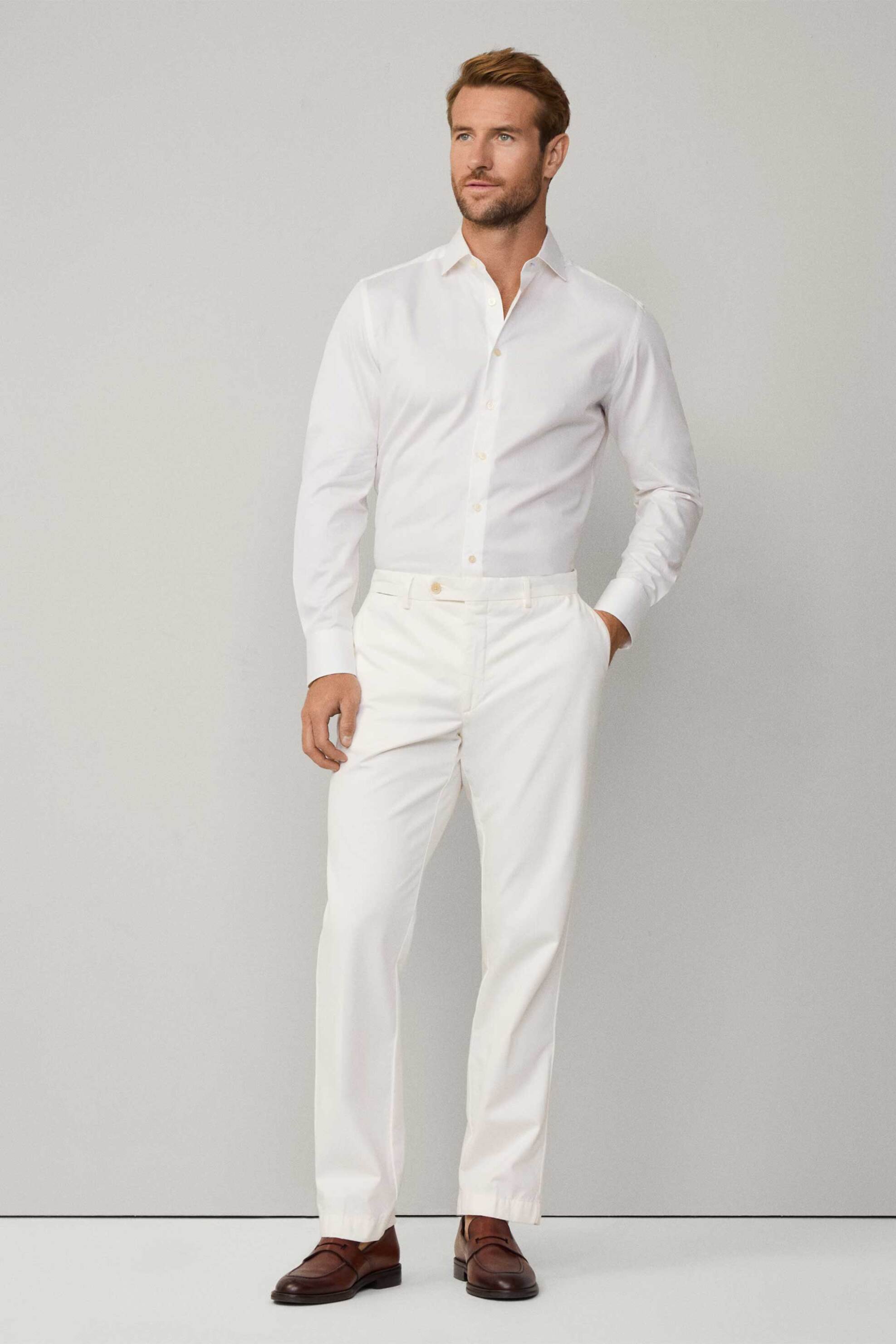 Hackett ανδρικό παντελόνι chino Classic Fit - HM212697R Υπόλευκο