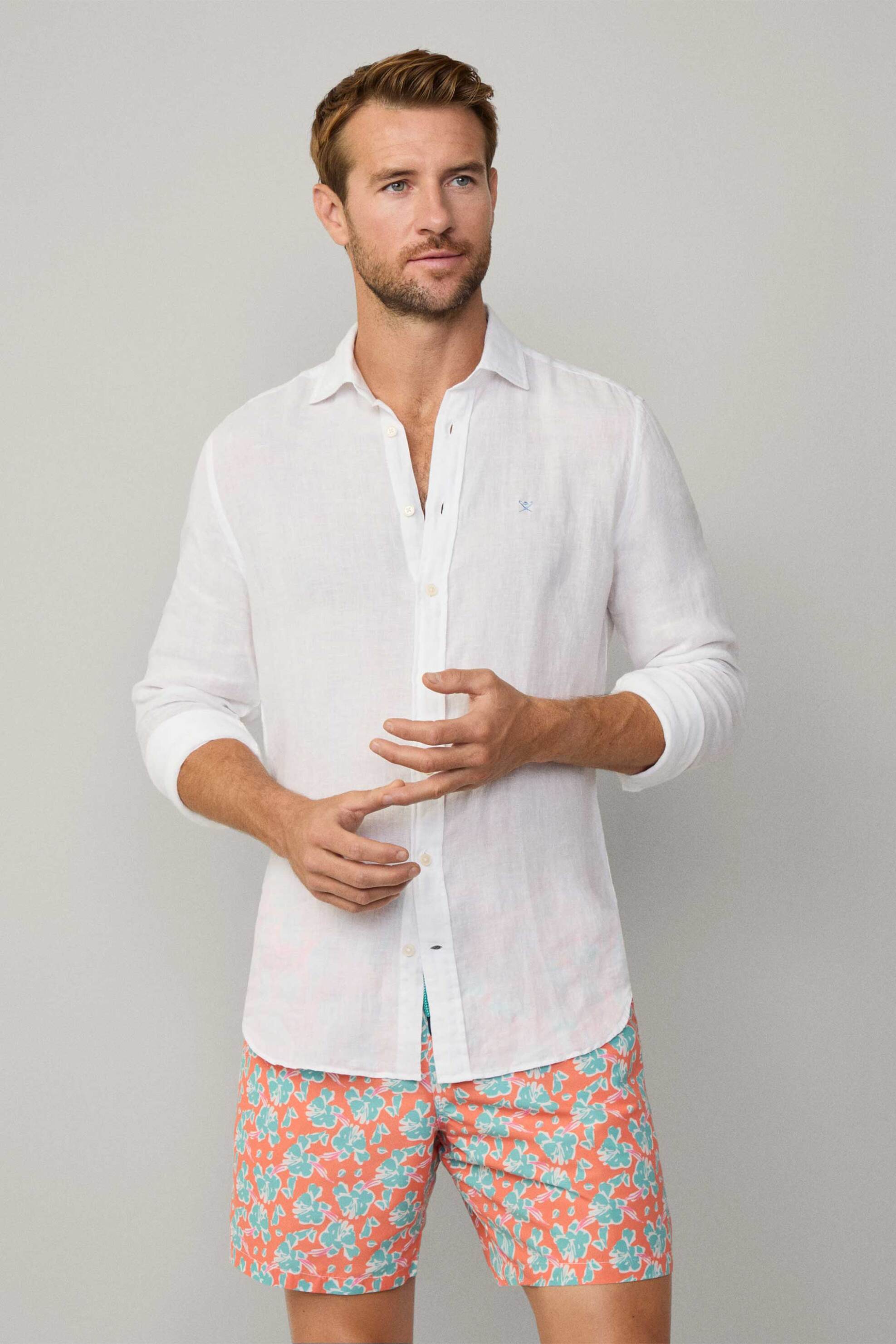 Hackett ανδρικό μαγιό σορτς με all-over print "Bloom" - HMB10125 Πορτοκαλί