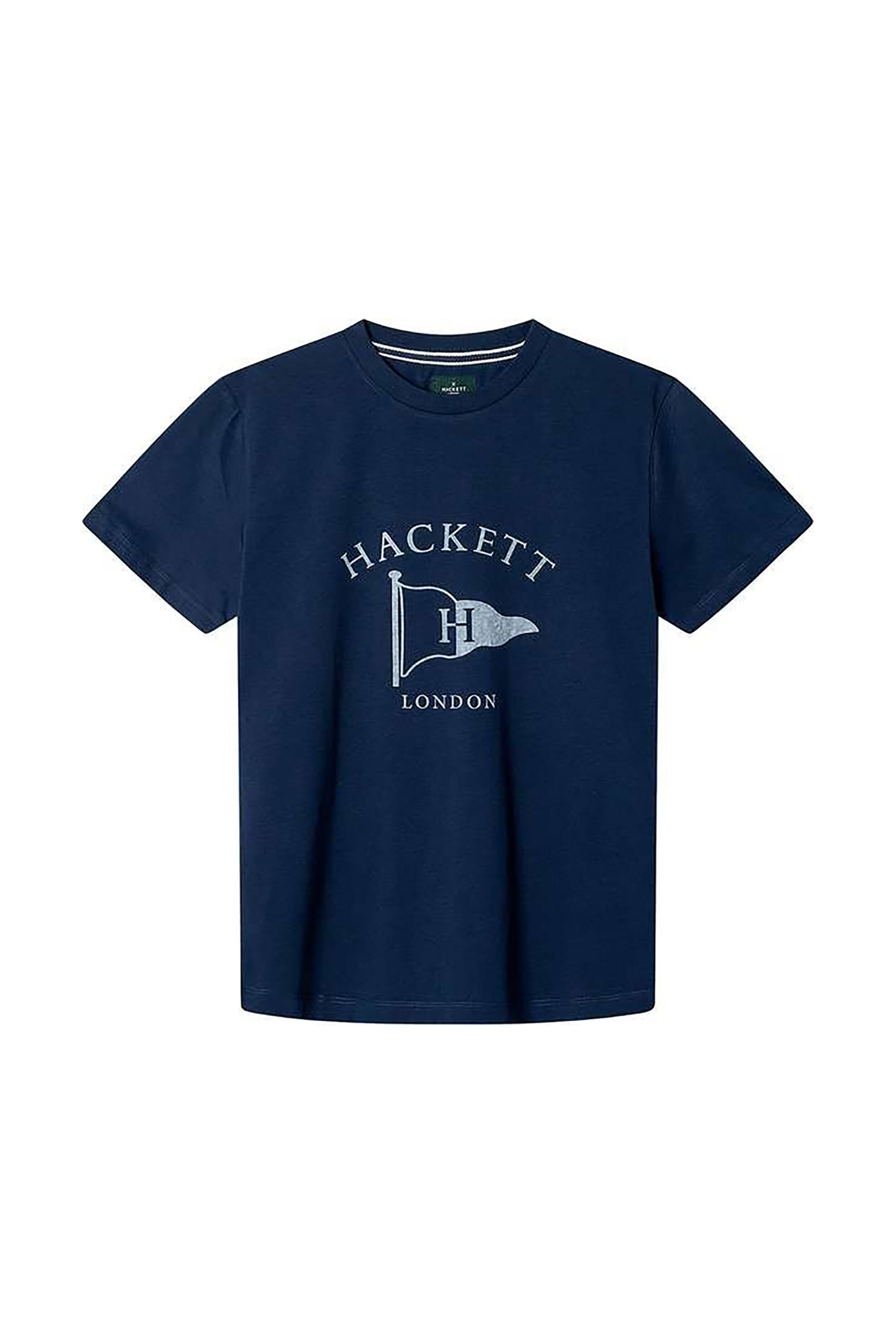 Hackett ανδρικό T-shirt με logo graphic print Classic Fit - HM500884 Μπλε Σκούρο