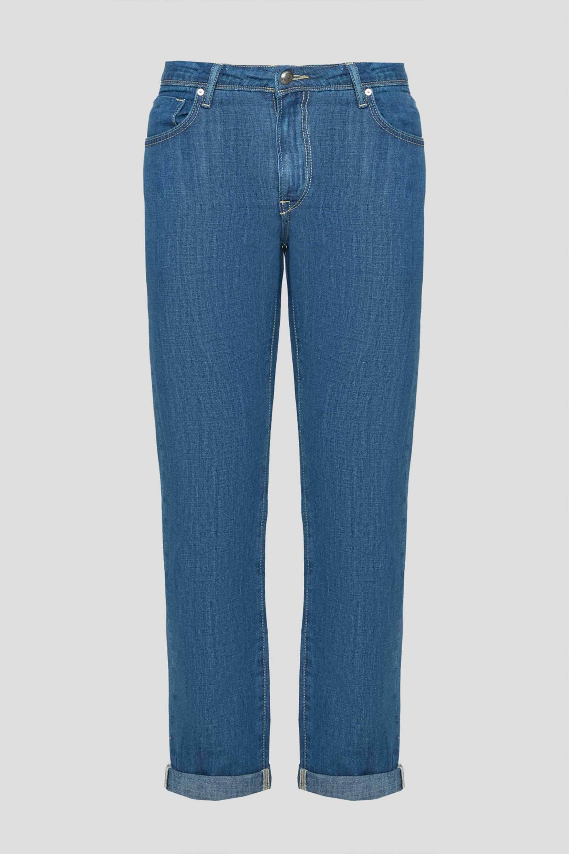 Hackett ανδρικό τζιν παντελόνι πεντάτσεπο Straight Fit - HM212701R Denim Blue